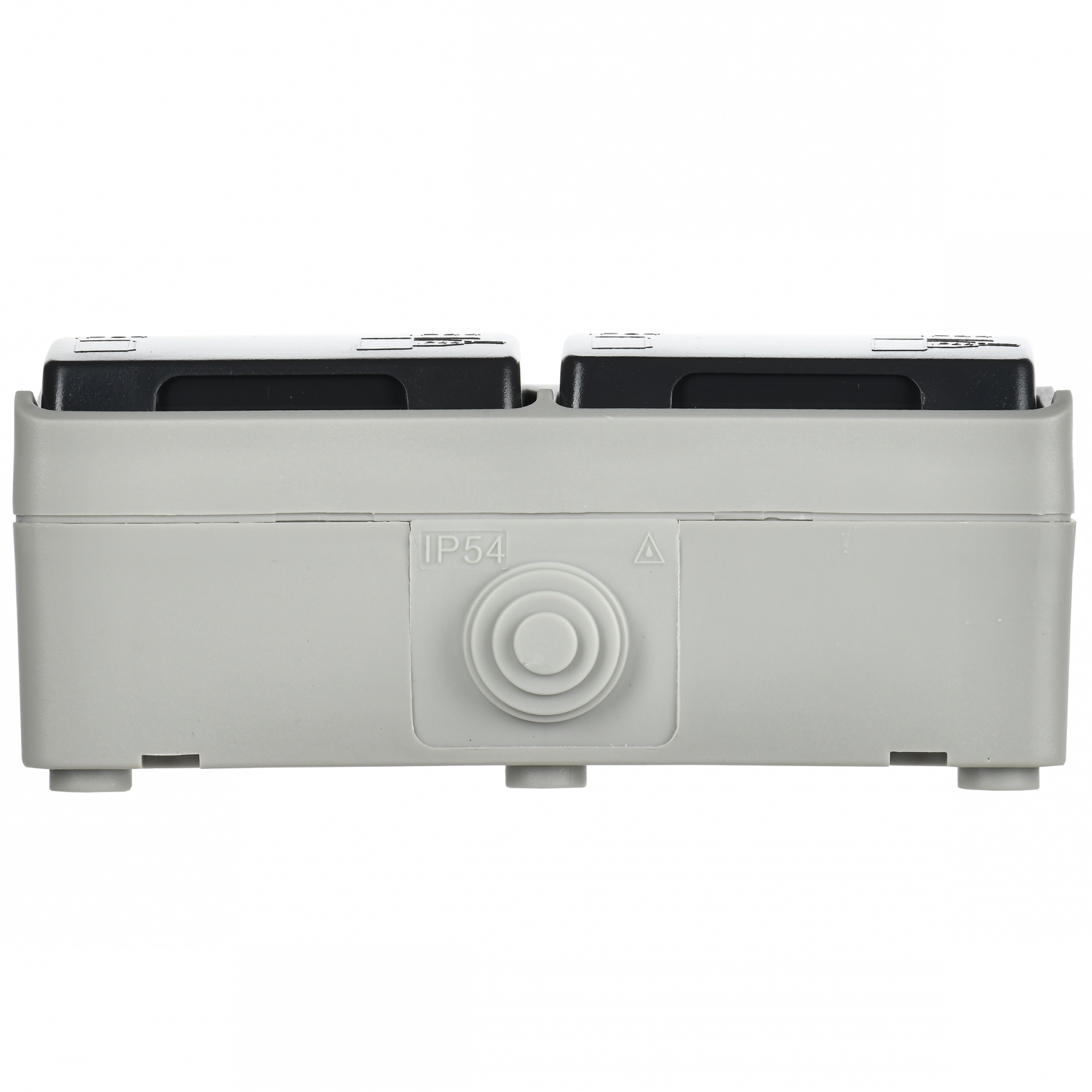 ФОРС Розетка двойная наружная с заземлением с крышкой IP54 IEK ERS22-K03-16-54-DC