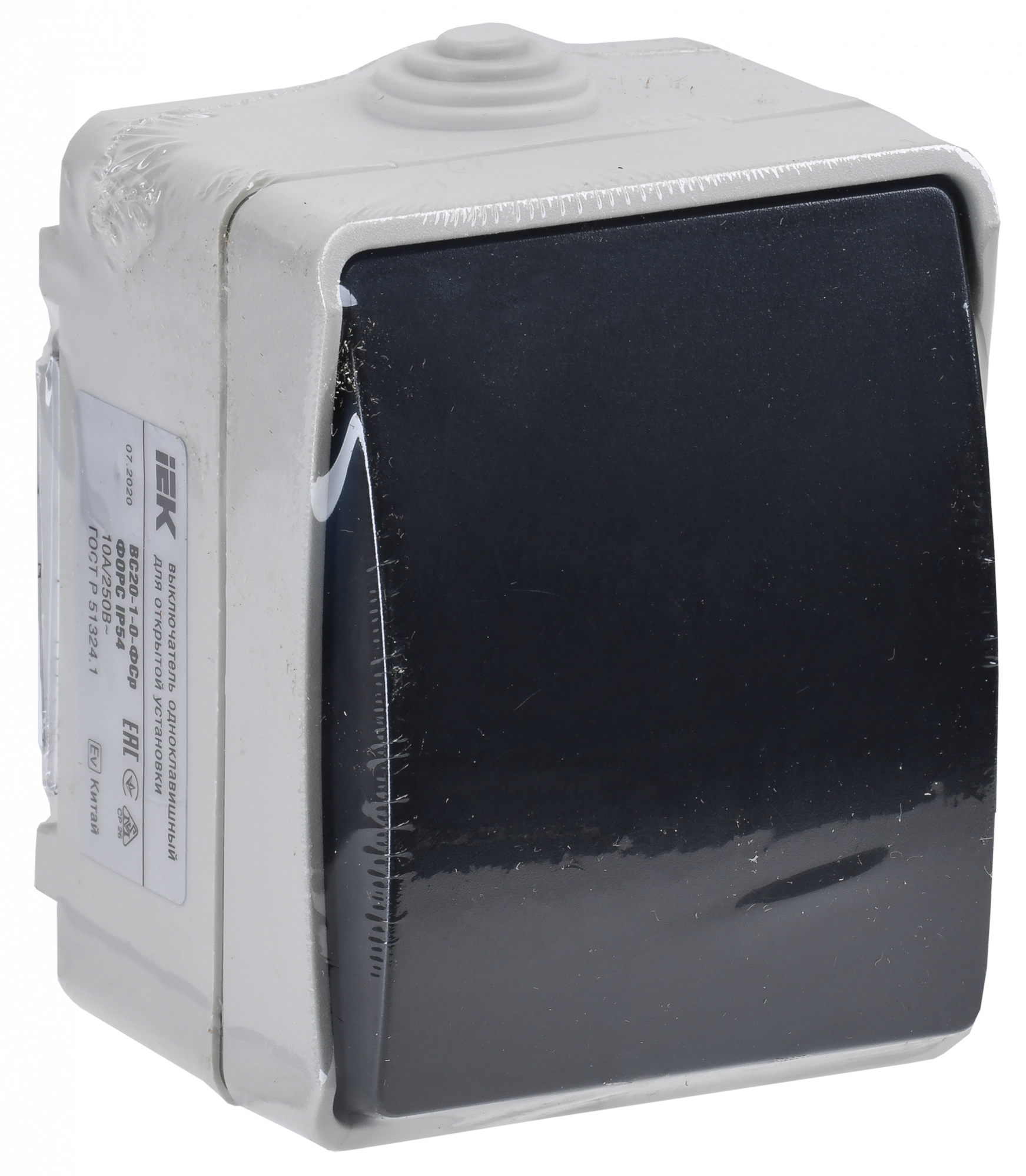 ФОРС Выключатель одноклавишный наружный IP54 IEK EVS10-K03-10-54-DC