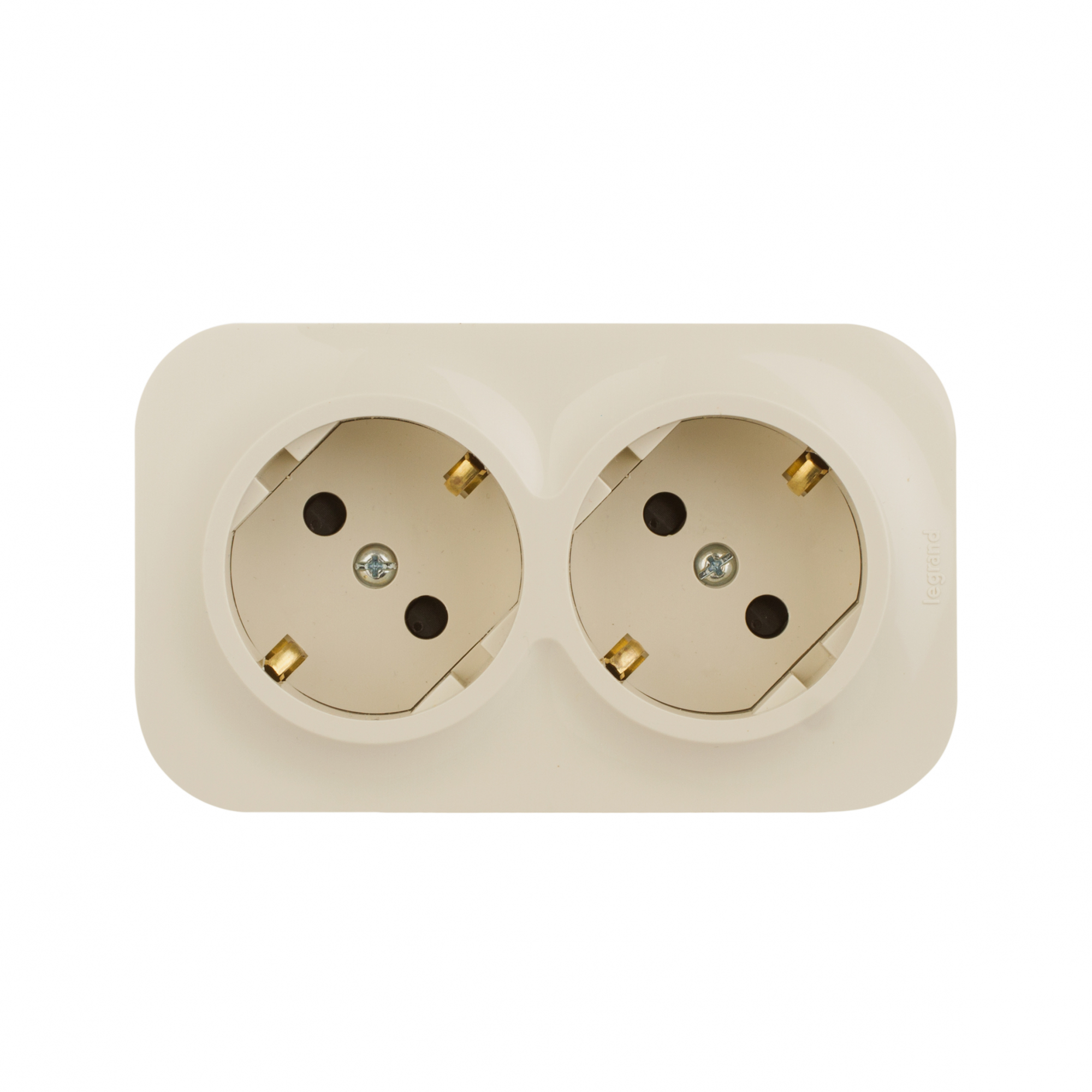 Quteo розеточный блок с предварительным           подключением 2 x 2К+З с защитными шторками - 16 A - 250 В IP 20 - Слоновая кость Legrand 782267