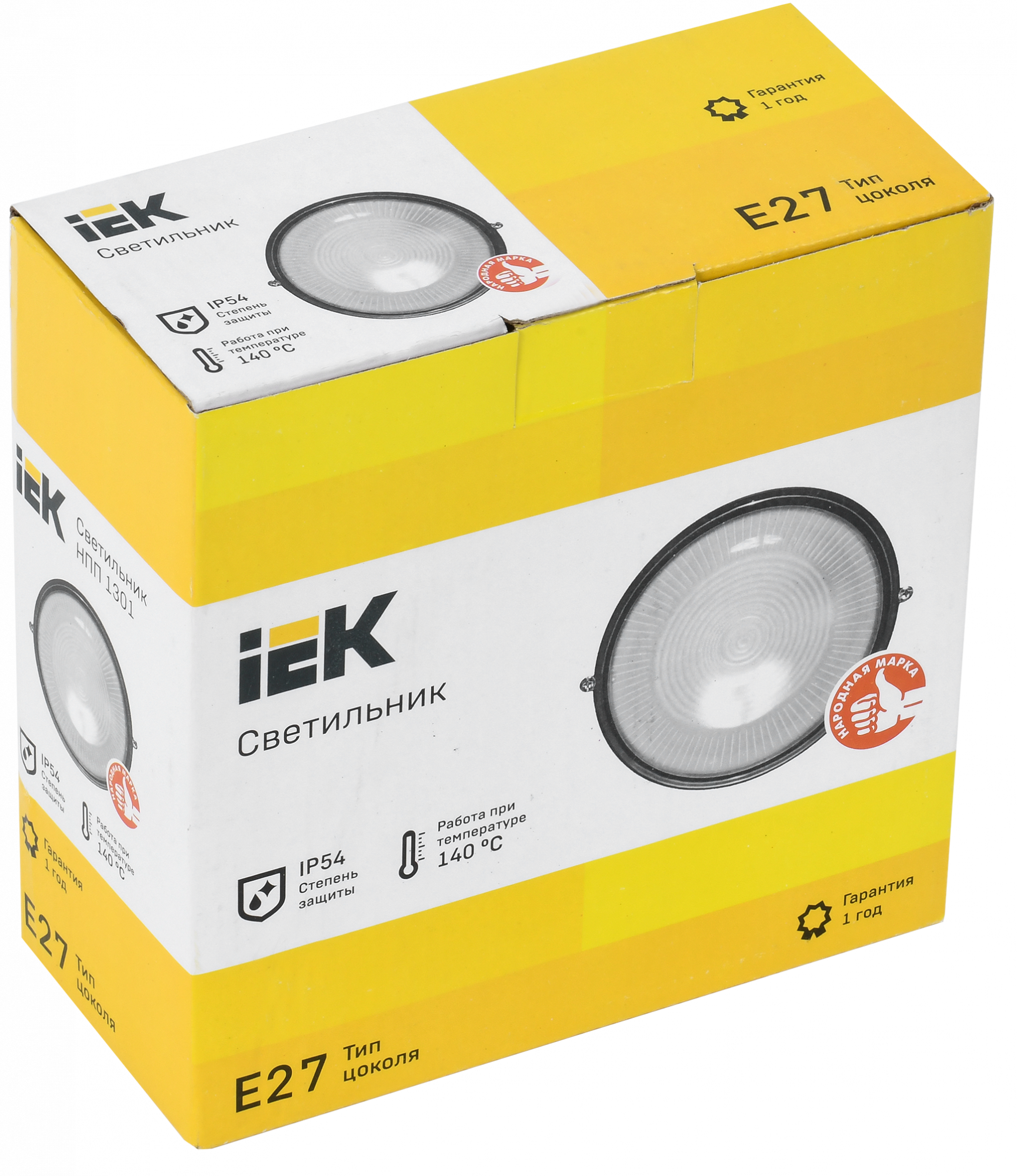 Светильник НПП1301 черный/круг 60Вт IP54 IEK LNPP0-1301-1-060-K02