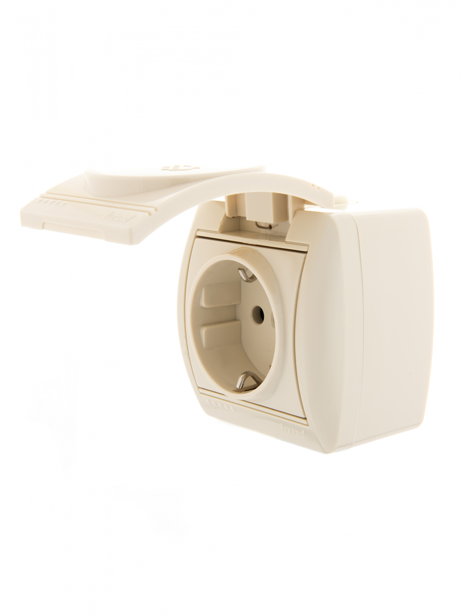 HATA Розетка с заземлением с крышкой Lezard 710-0300-123