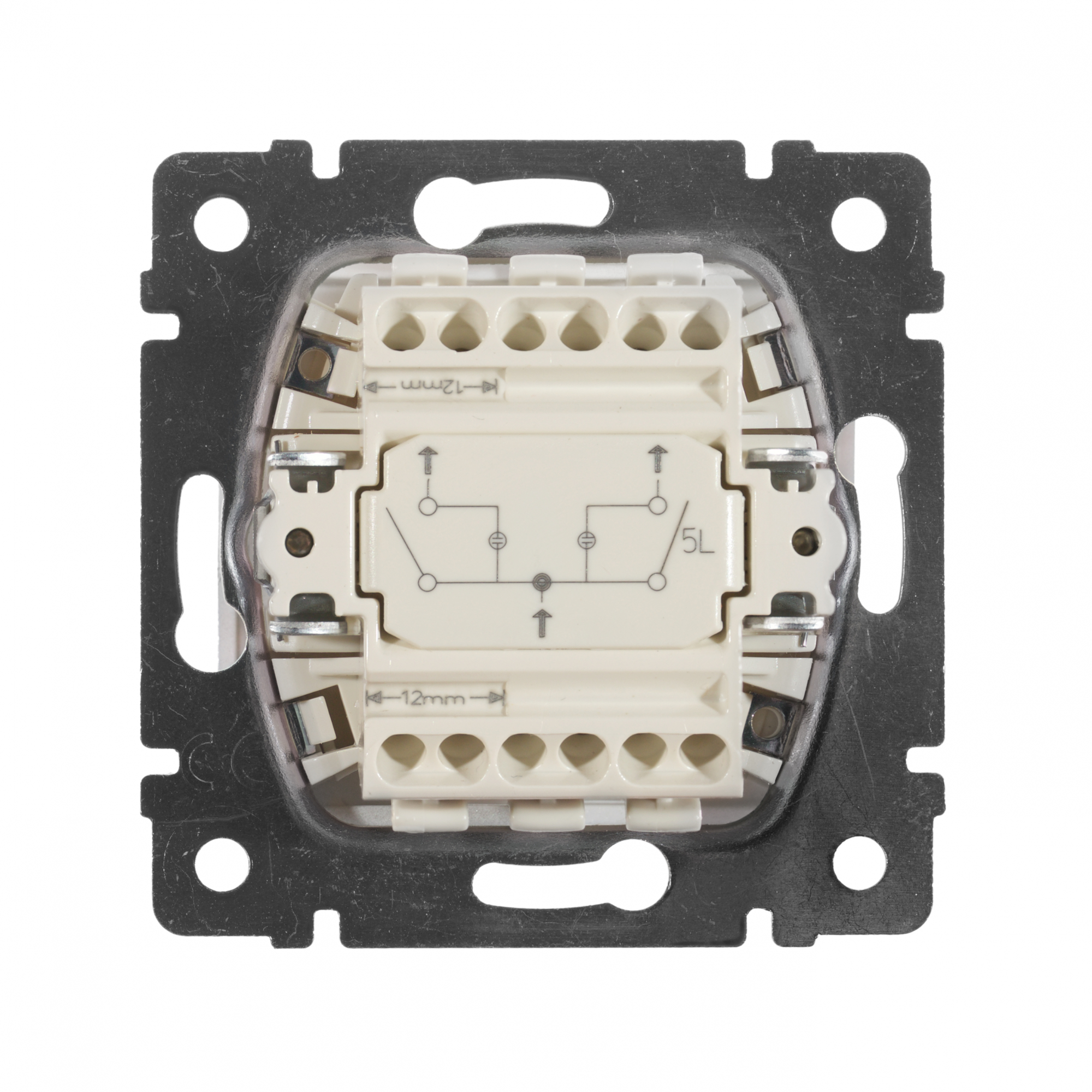 VALENA Выключатель двухклавишный с подсветкой в рамку алюминий Legrand 770128