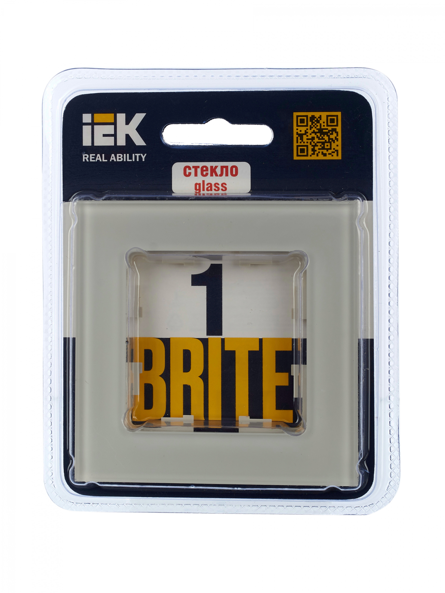BRITE Рамка 1 пост РУ-1-2-БрВа стекло ванильный IEK BR-M12-G-K10
