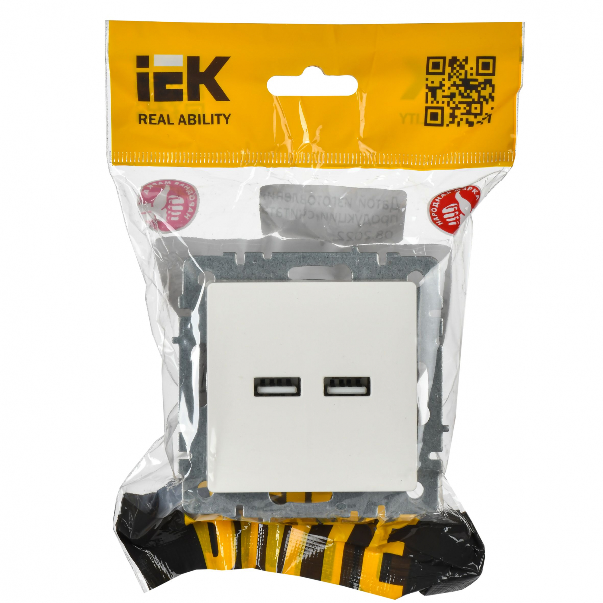 BRITE Розетка USB A+A 5В 3,1А РЮ10-1-БрБ белый IEK BR-U21-D31-K01