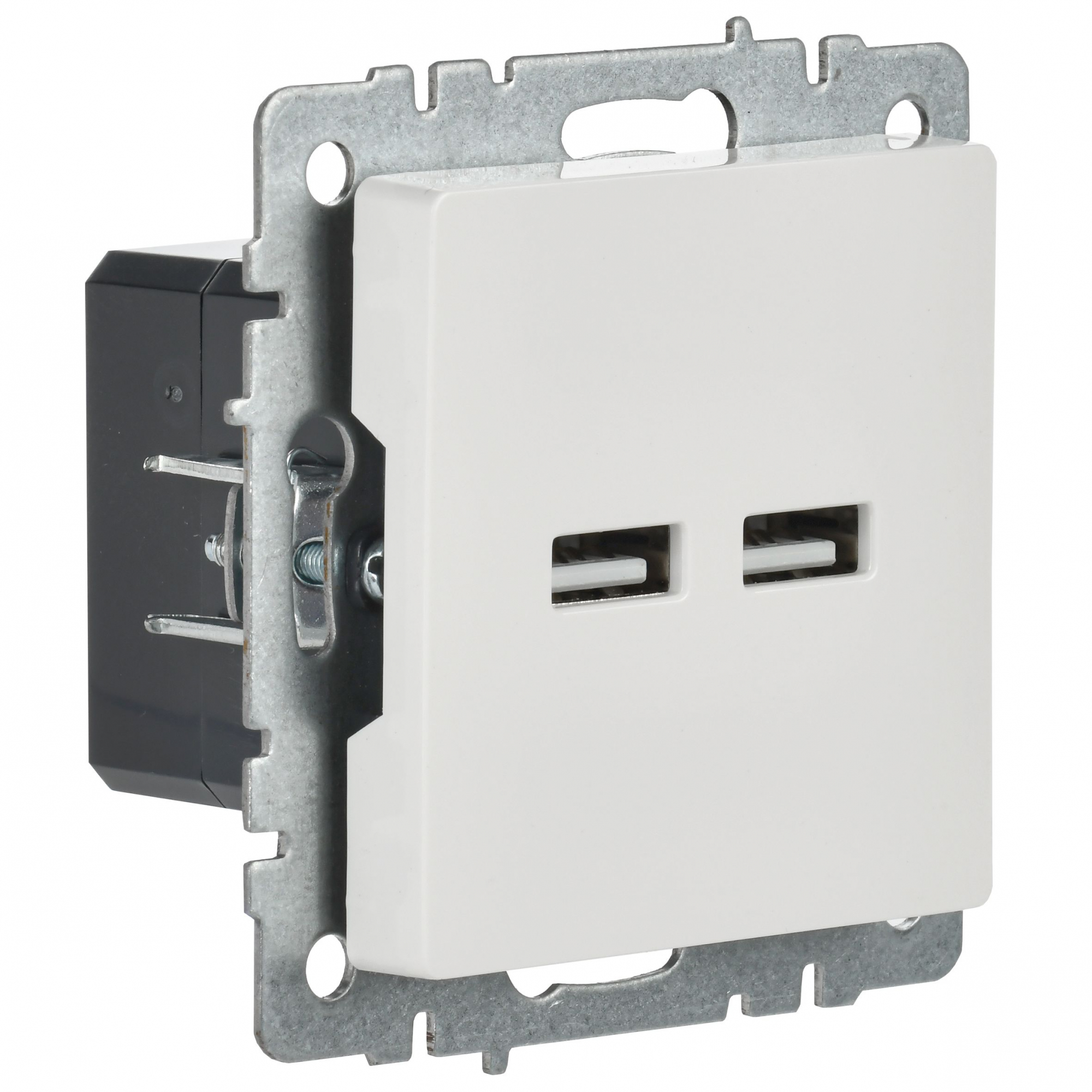 BRITE Розетка USB A+A 5В 3,1А РЮ10-1-БрБ белый IEK BR-U21-D31-K01