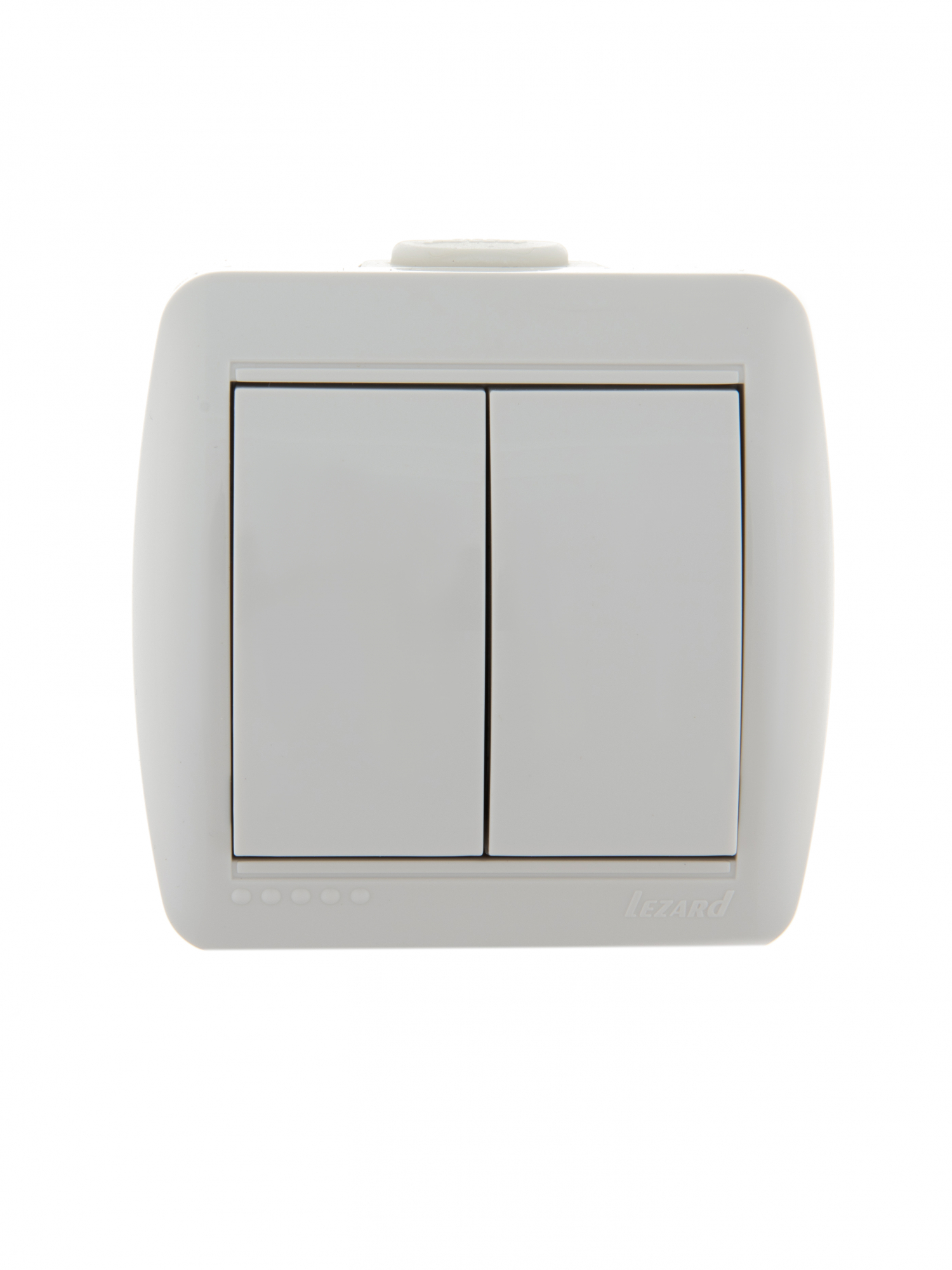 HATA Выключатель двухклавишный белый Lezard 710-0200-101