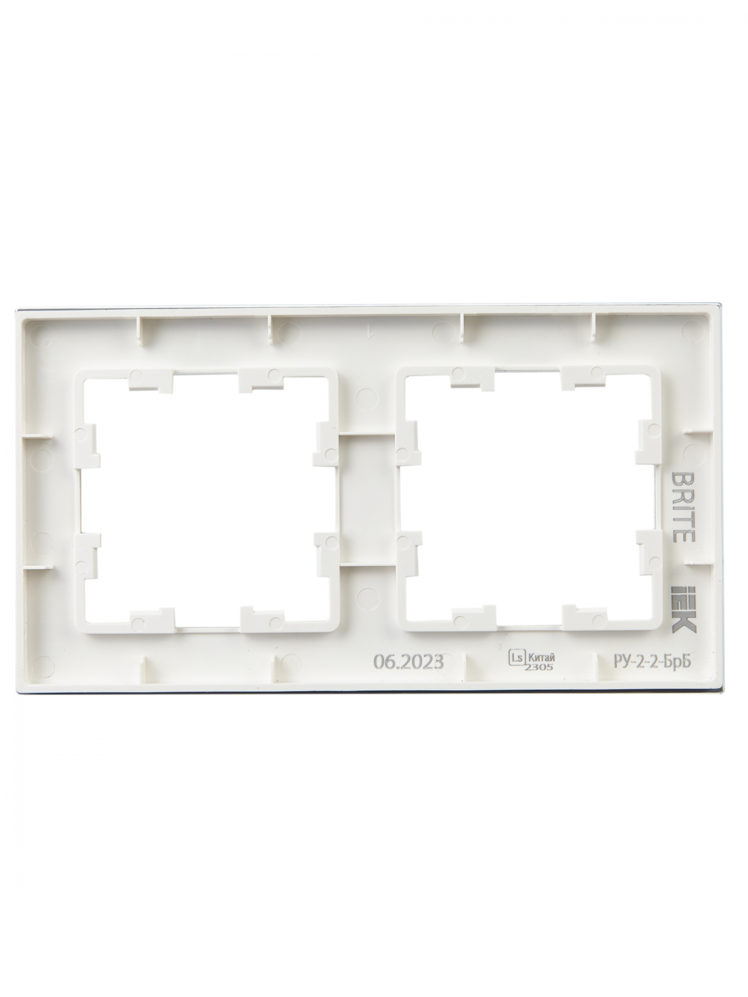 BRITE Рамка 2 поста РУ-2-2-БрБ стекло белый IEK BR-M22-G-K01
