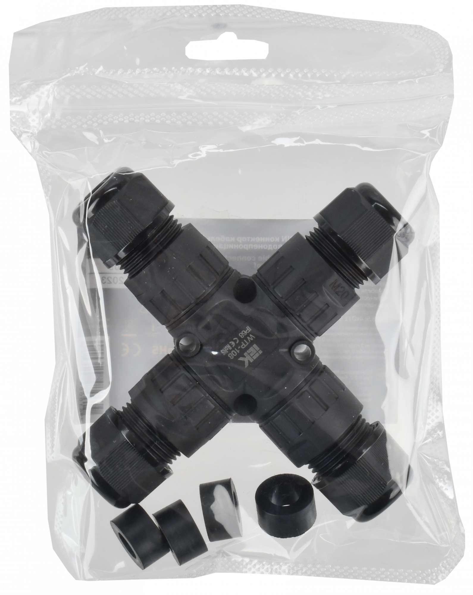 Коннектор кабельный герметичный WTP-108 3 PIN IP68 IEK UWC10-X-024-3-68