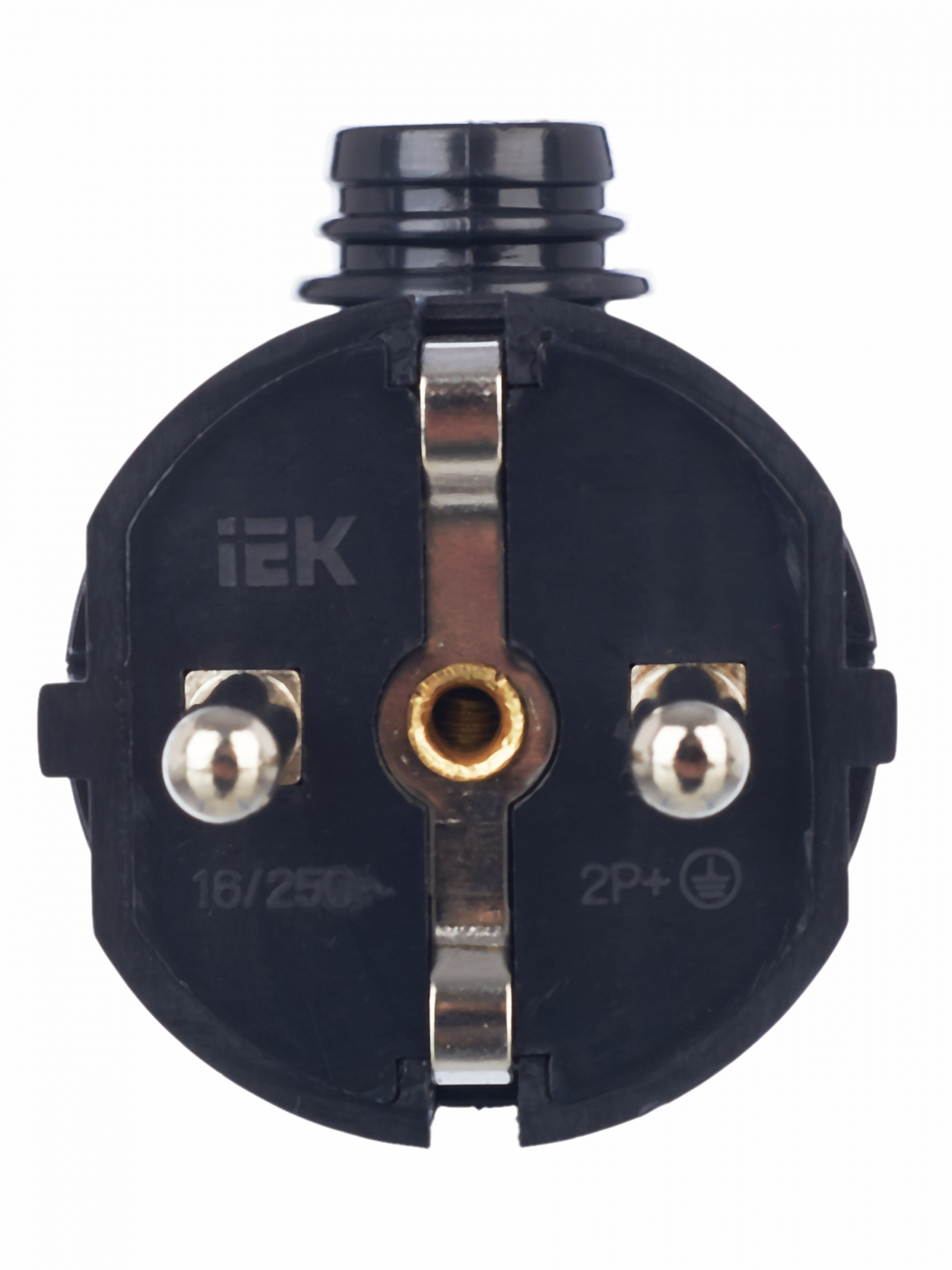 Евровилка угловая черная 16А IEK EVP11-16-01-K02