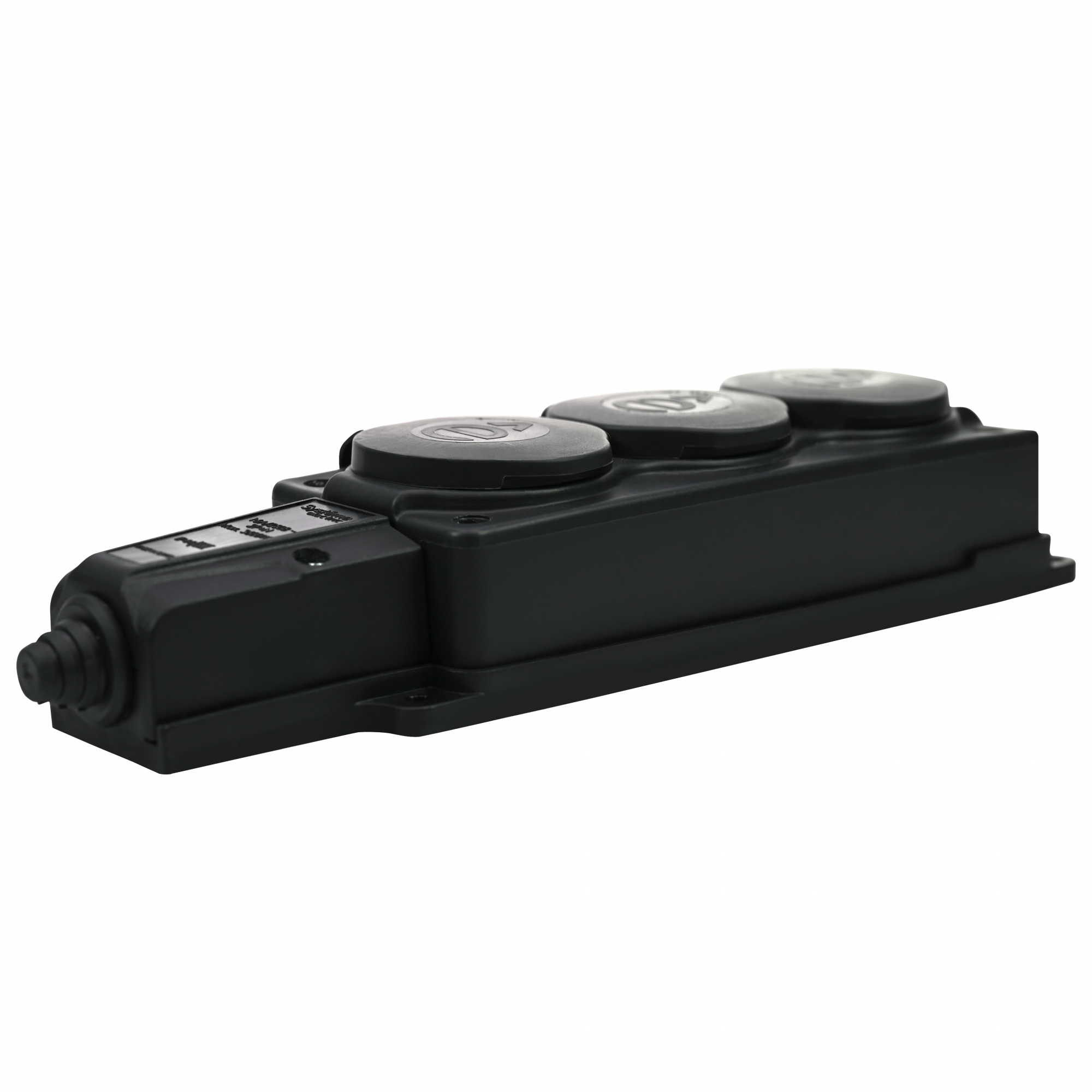 Колодка 3х розетка 2К+З каучуковая 16А/250В IP44 Чёрная MultiSet Systeme Electric MST4103BK