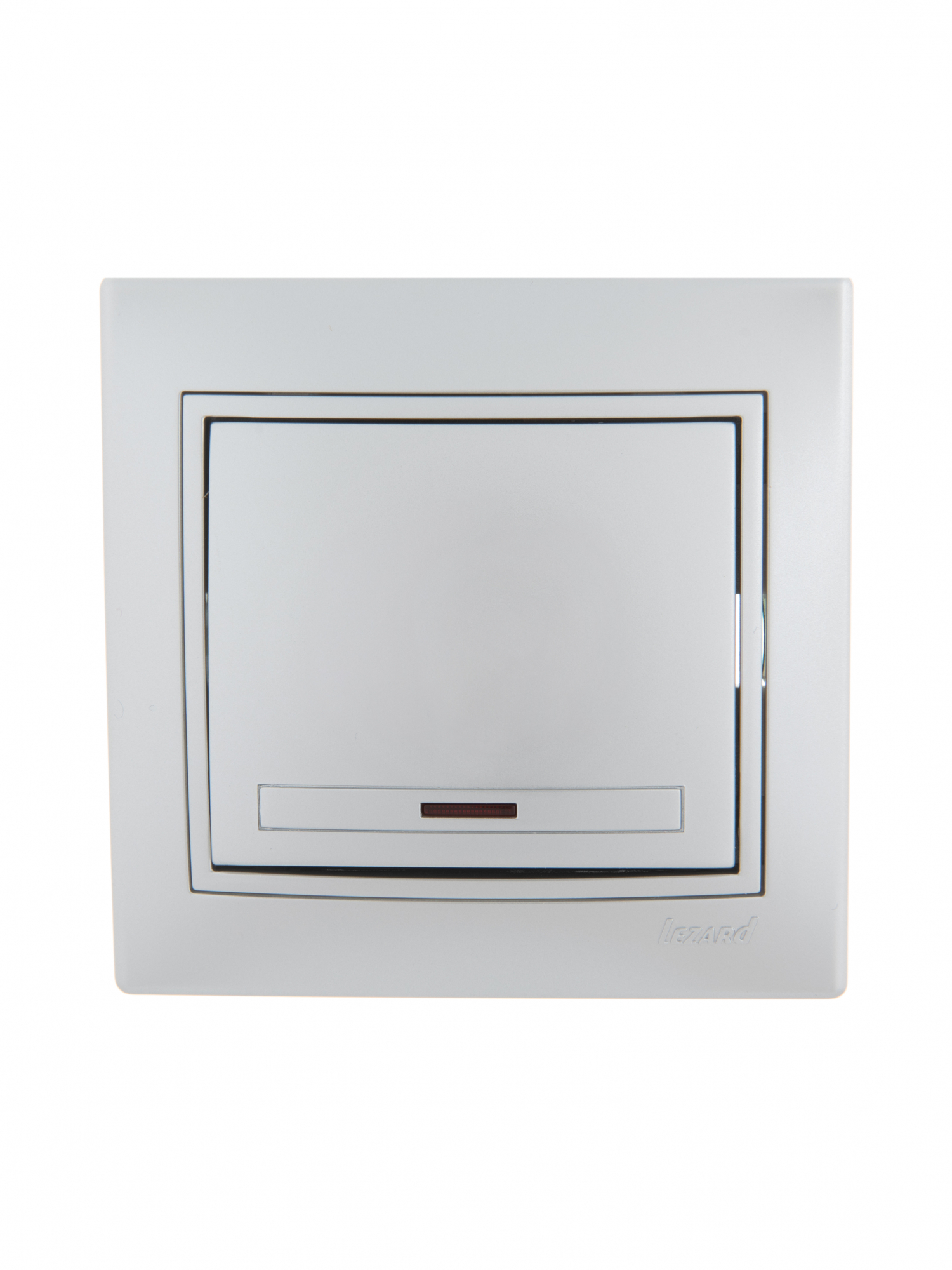 Выключатель одноклавишный, с подсветкой, металлик, серый Lezard 701-1010-111