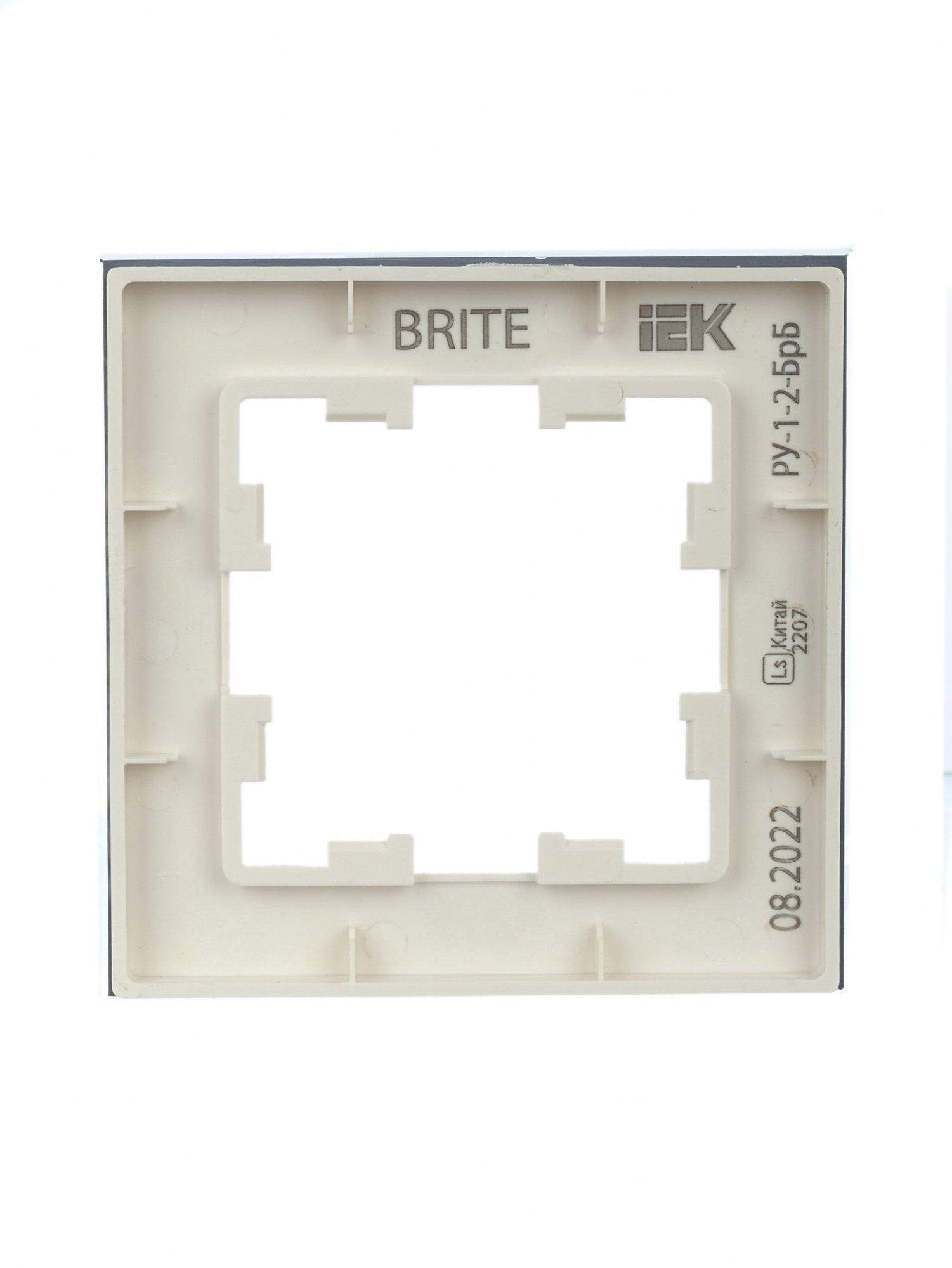 BRITE Рамка 1 пост РУ-1-2-БрБ стекло белый IEK BR-M12-G-K01