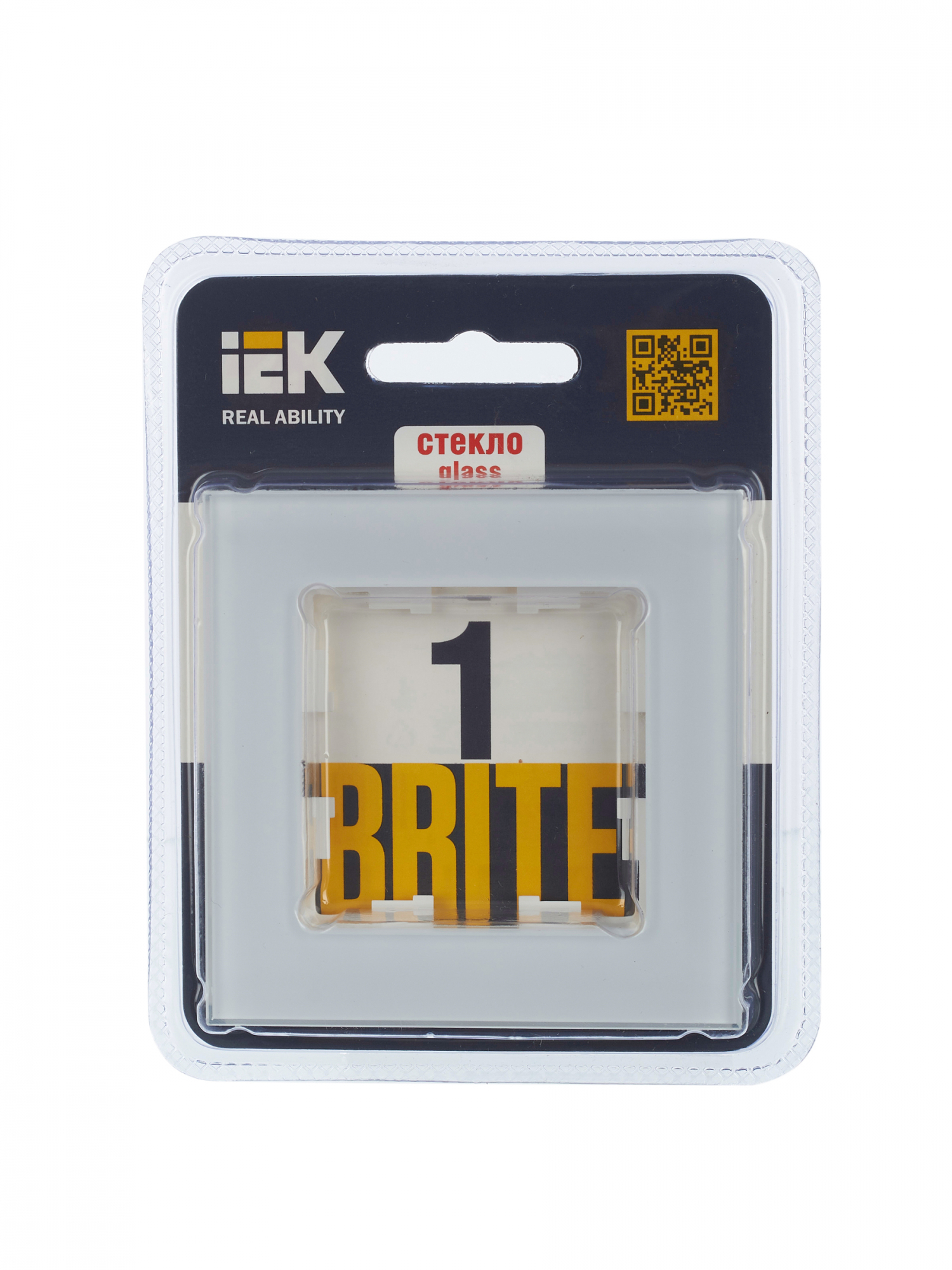 BRITE Рамка 1 пост РУ-1-2-БрБ стекло белый IEK BR-M12-G-K01