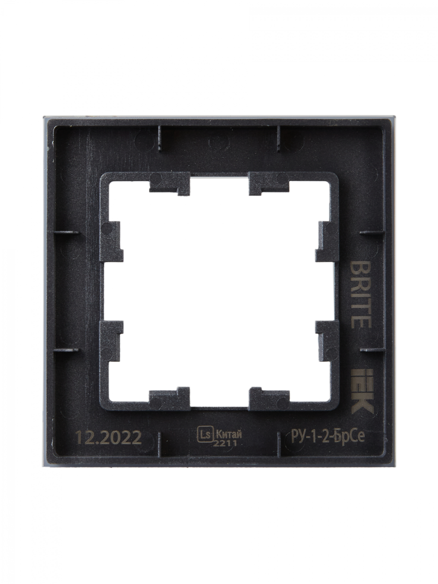 BRITE Рамка 1 пост РУ-1-2-БрСе стекло серый IEK BR-M12-G-K03