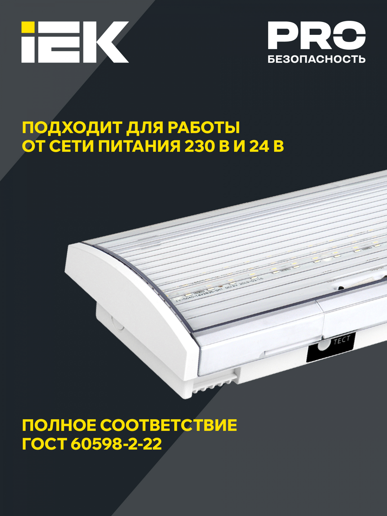 Светильник аварийный ДПА 5040-1 постоянный 1ч IP54 IEK LDPA0-5040-1H-K01