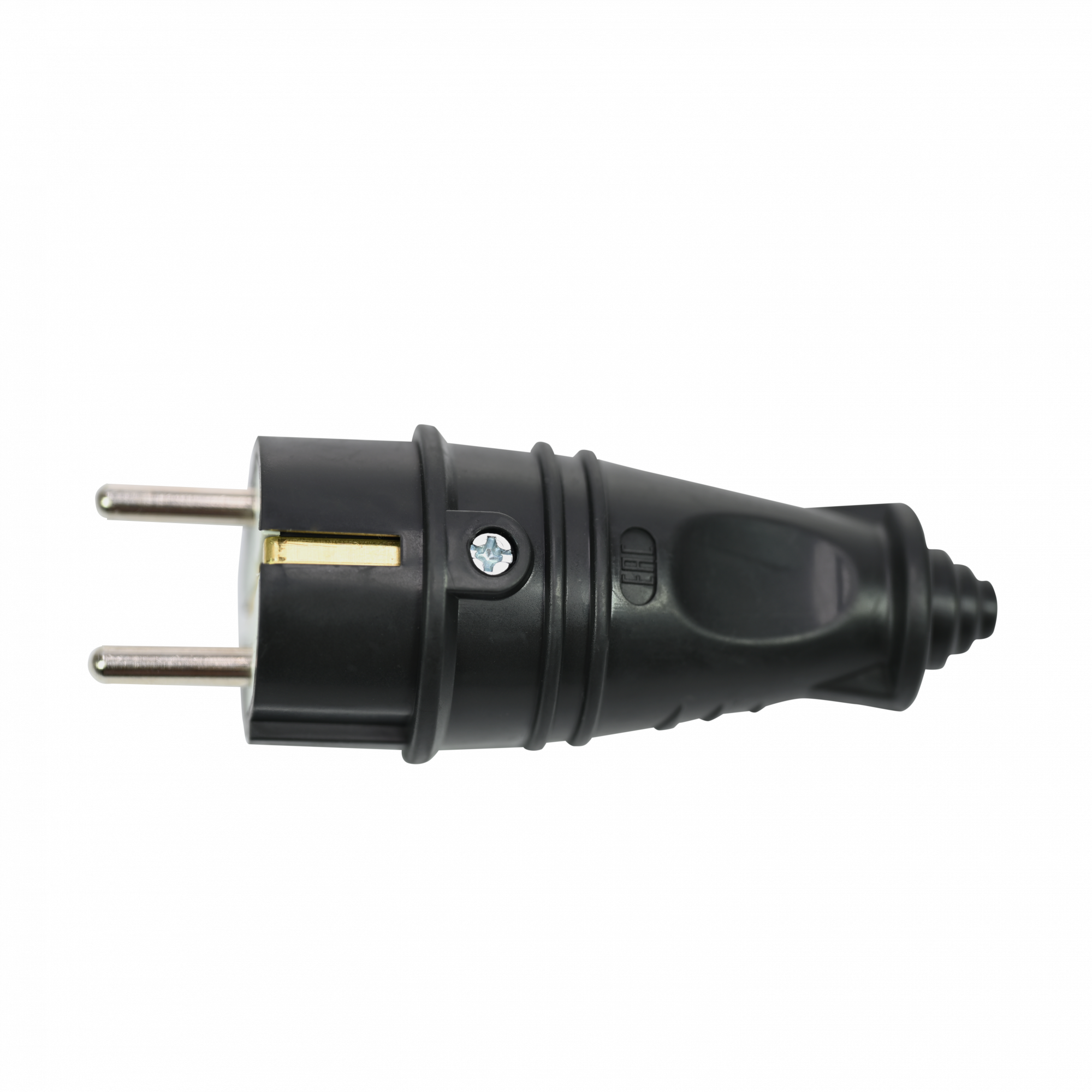 Вилка 2К+З прямая каучуковая 16А/250В IP44 Чёрная MultiSet Systeme Electric MST4001BK
