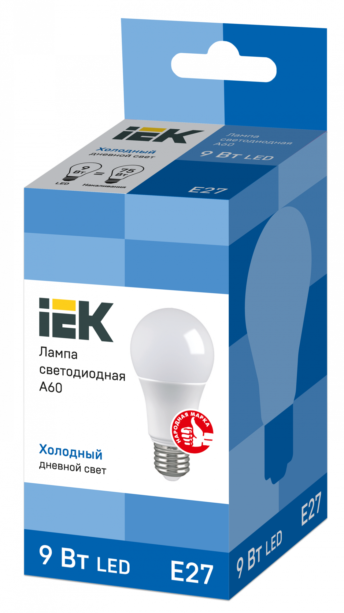 Лампа светодиодная A60 груша 9Вт 230В 4000К E27 IEK LLE-A60-9-230-40-E27