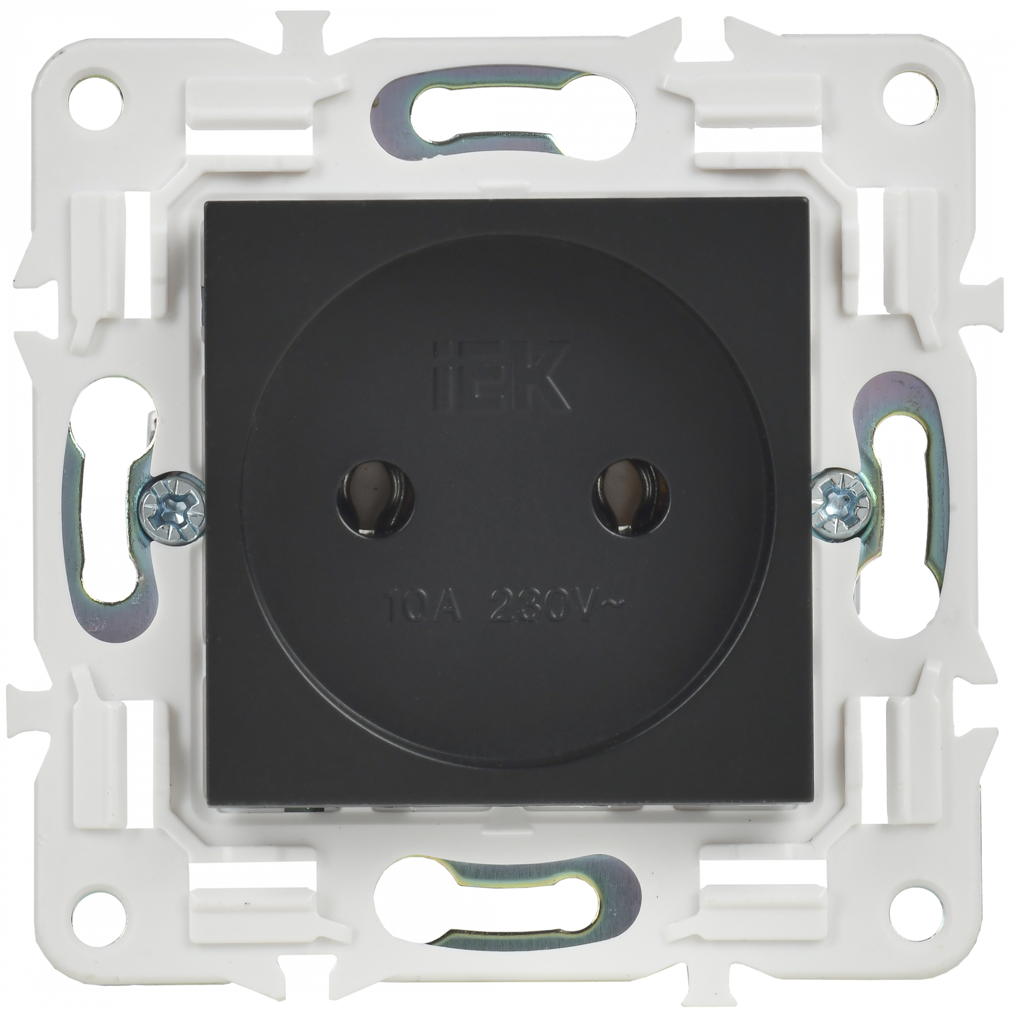SKANDY Розетка без заземления без защитных шторок 10А SK-R02Bl черный IEK SK-R10-10-K02