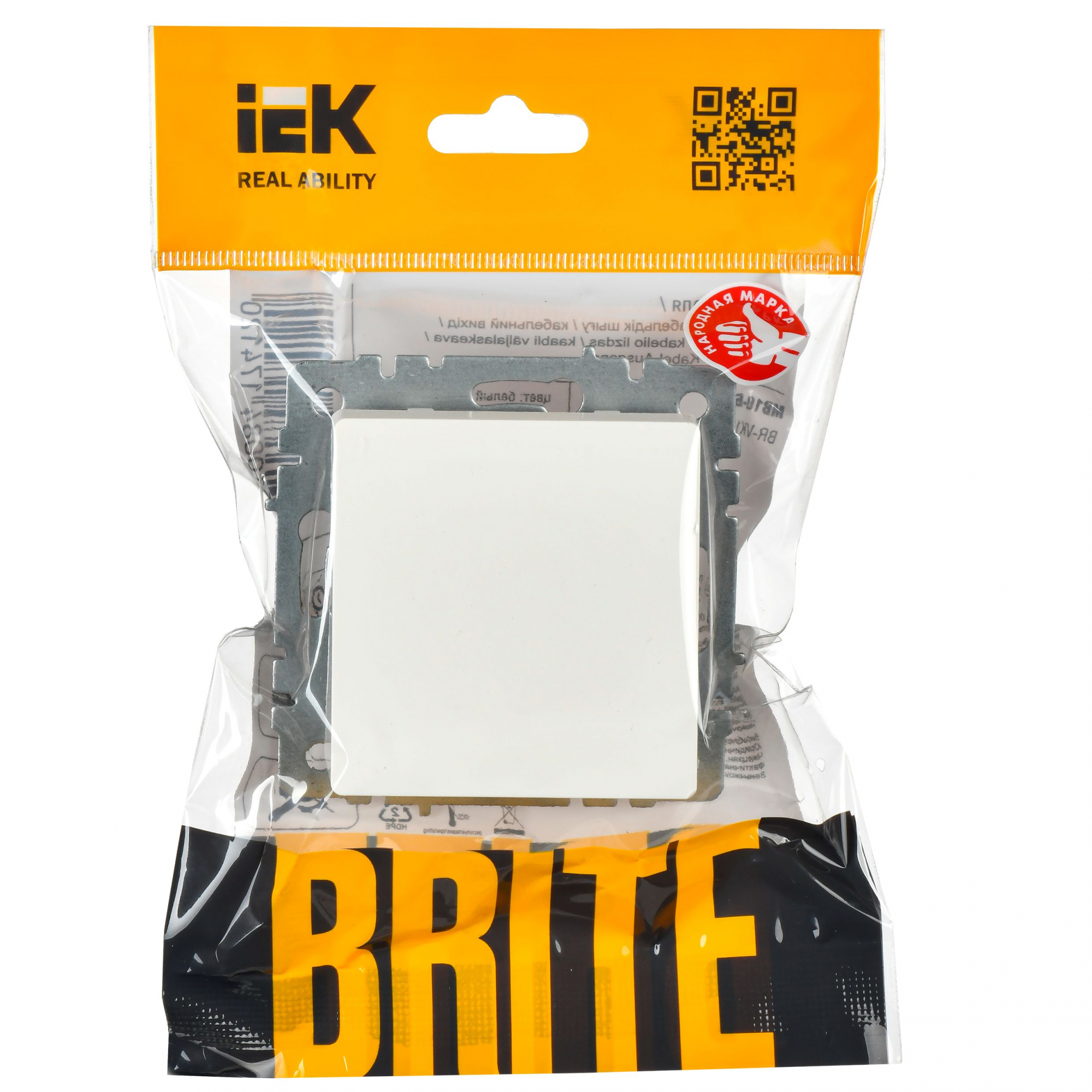 BRITE Выключатель одноклавишный самовозвратный 10А ВС10-1-4-БрБ белый IEK BR-V14-0-10-K01