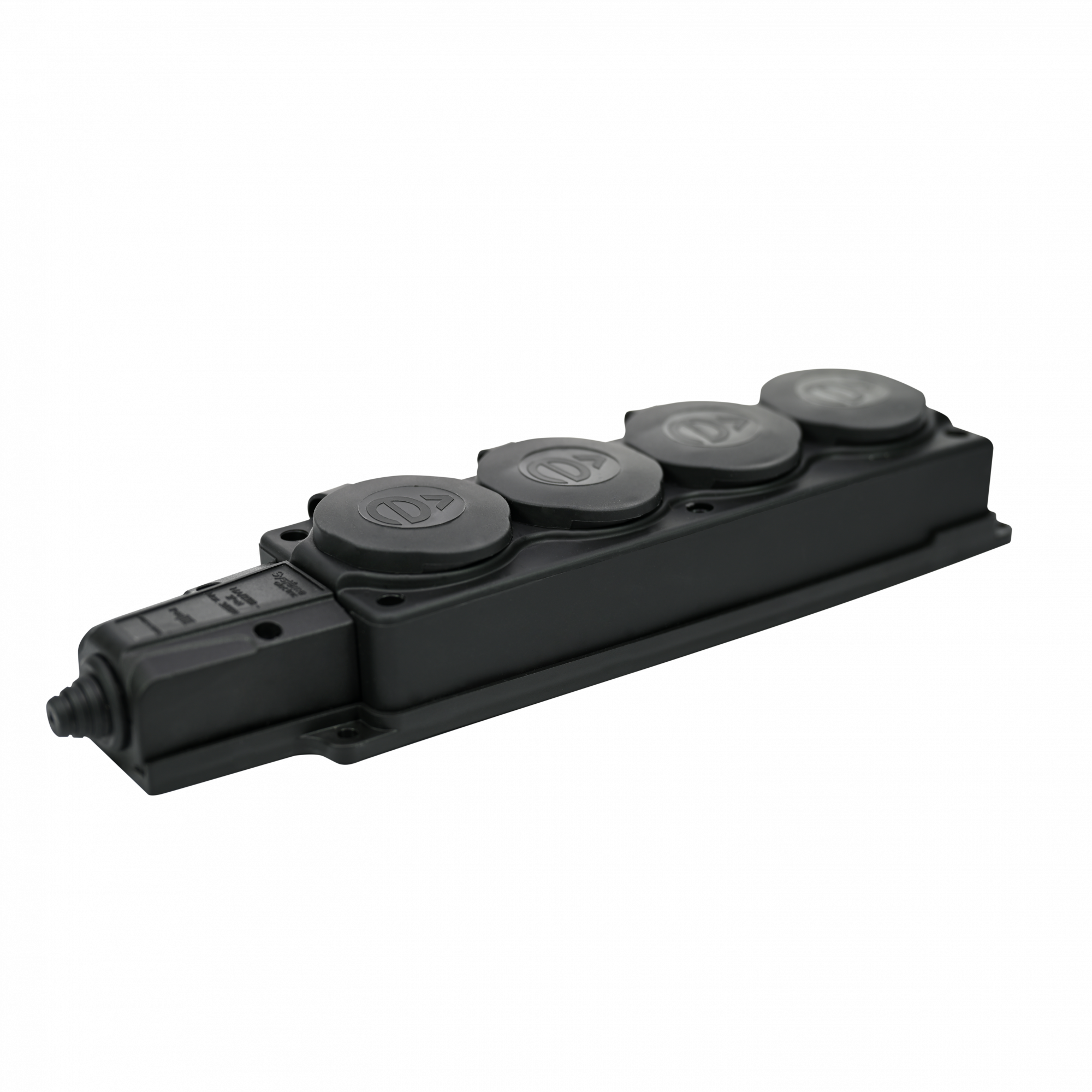 Колодка 4х розетка 2К+З каучуковая 16А/250В IP44 Чёрная MultiSet Systeme Electric MST4104BK