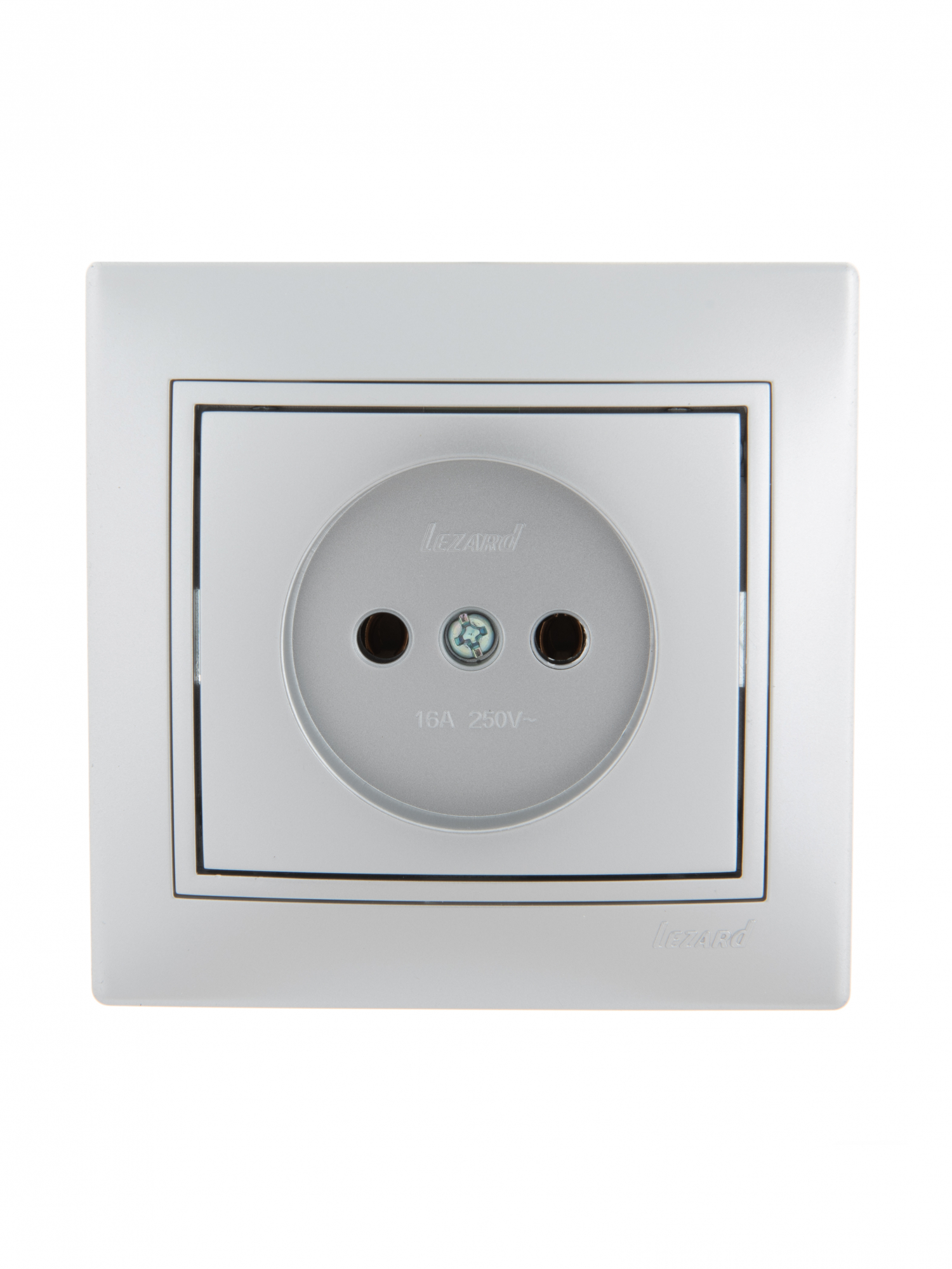 MIRA Розетка без заземления металлик серая Lezard 701-1010-121