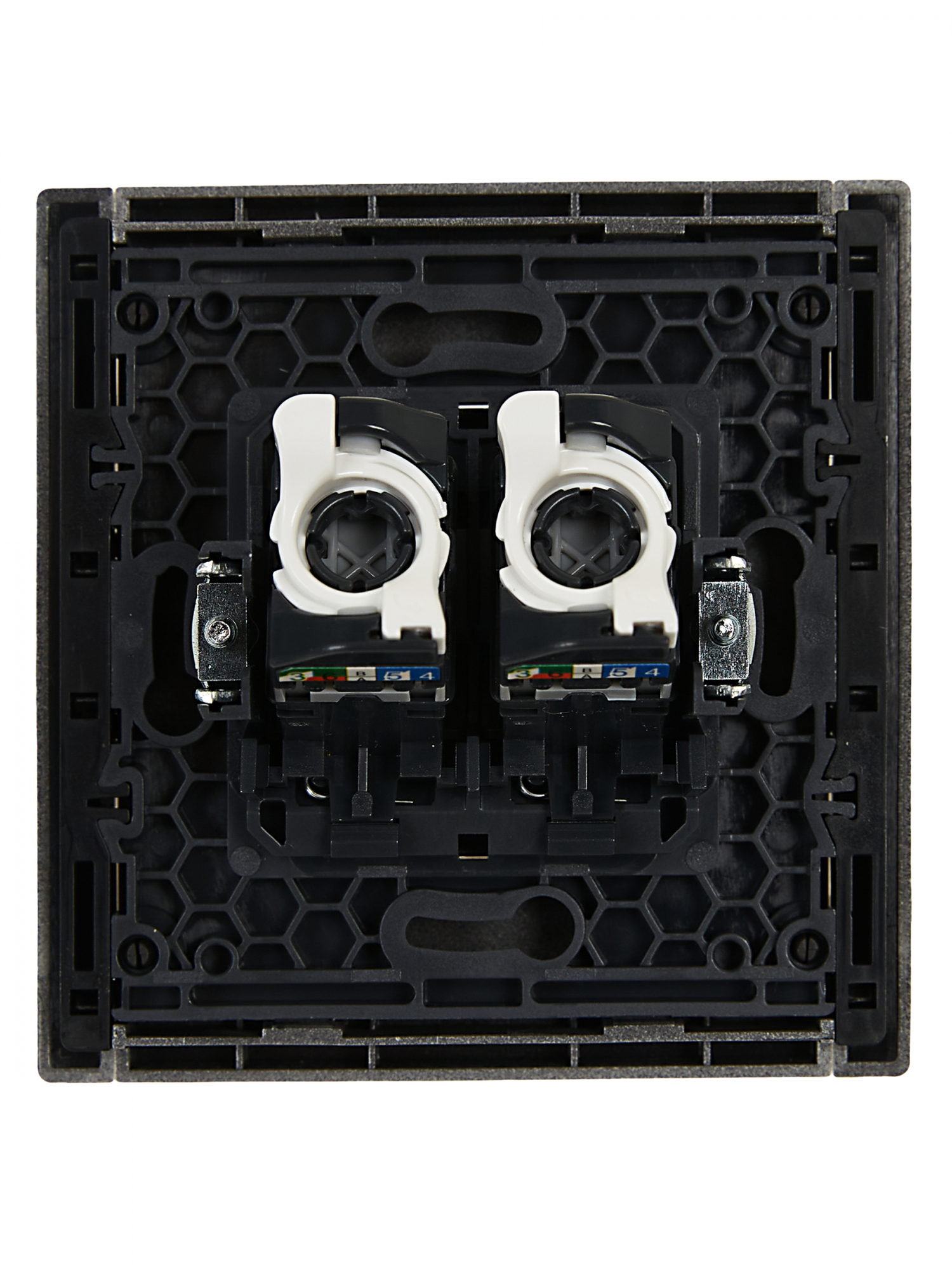 FORTE&PIANO Розетка компьютерная двойная RJ45 кат.5E FP533 сталь IEK FP-K20-1-K46