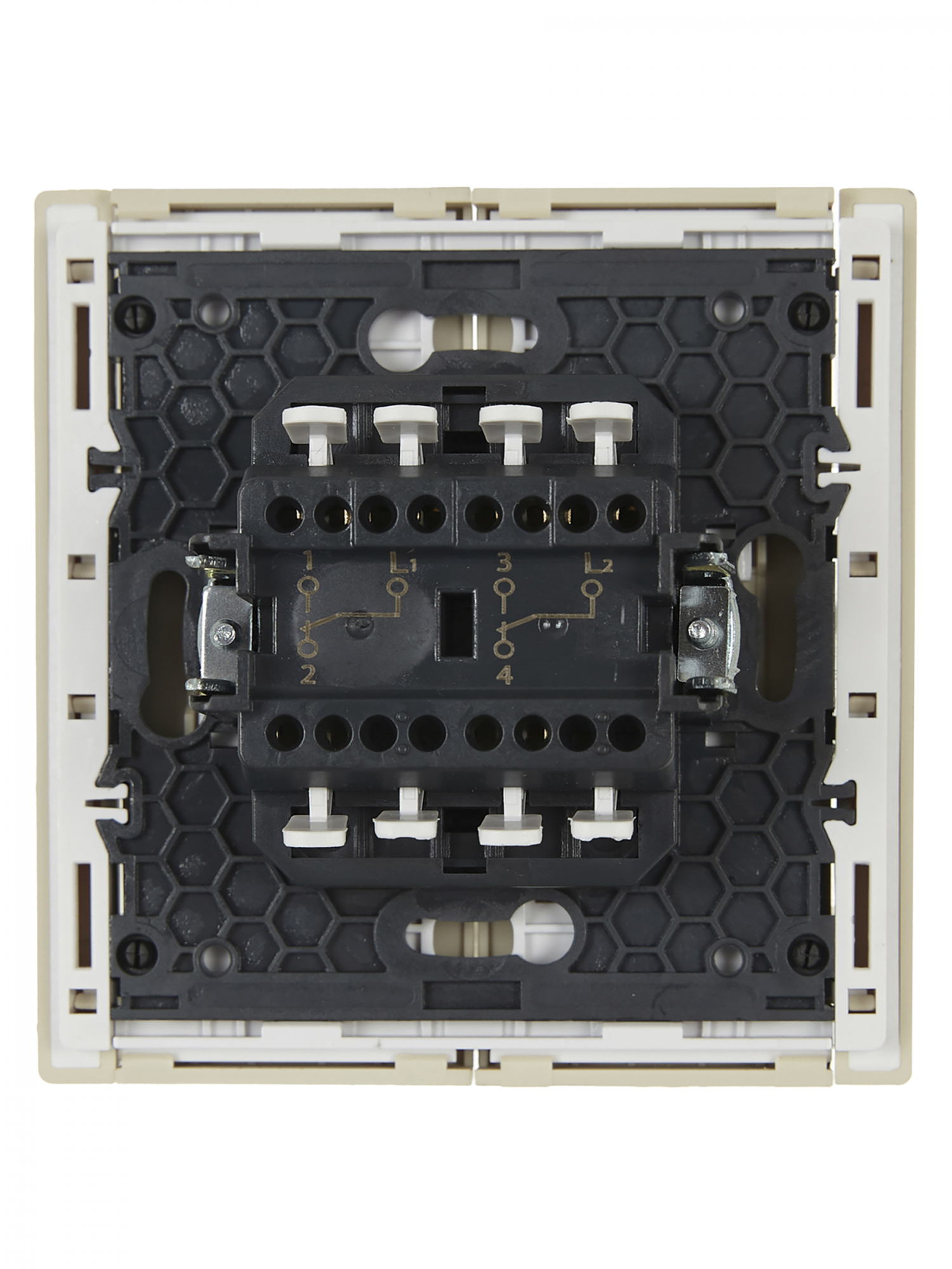 FORTE&PIANO Выключатель 2-клавишный проходной 10А FP407 ваниль IEK FP-V22-0-10-1-K10