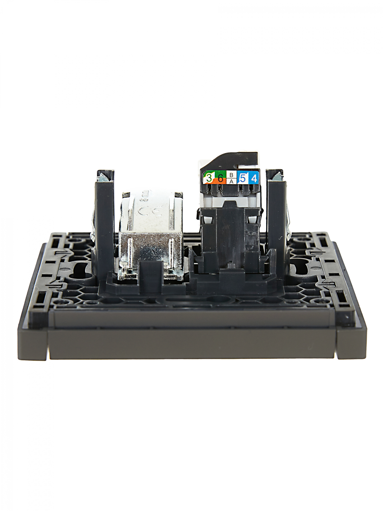 FORTE&PIANO Розетка двойная TV+RJ45 кат.5E FP336 серый IEK FP-AK20-1-K03