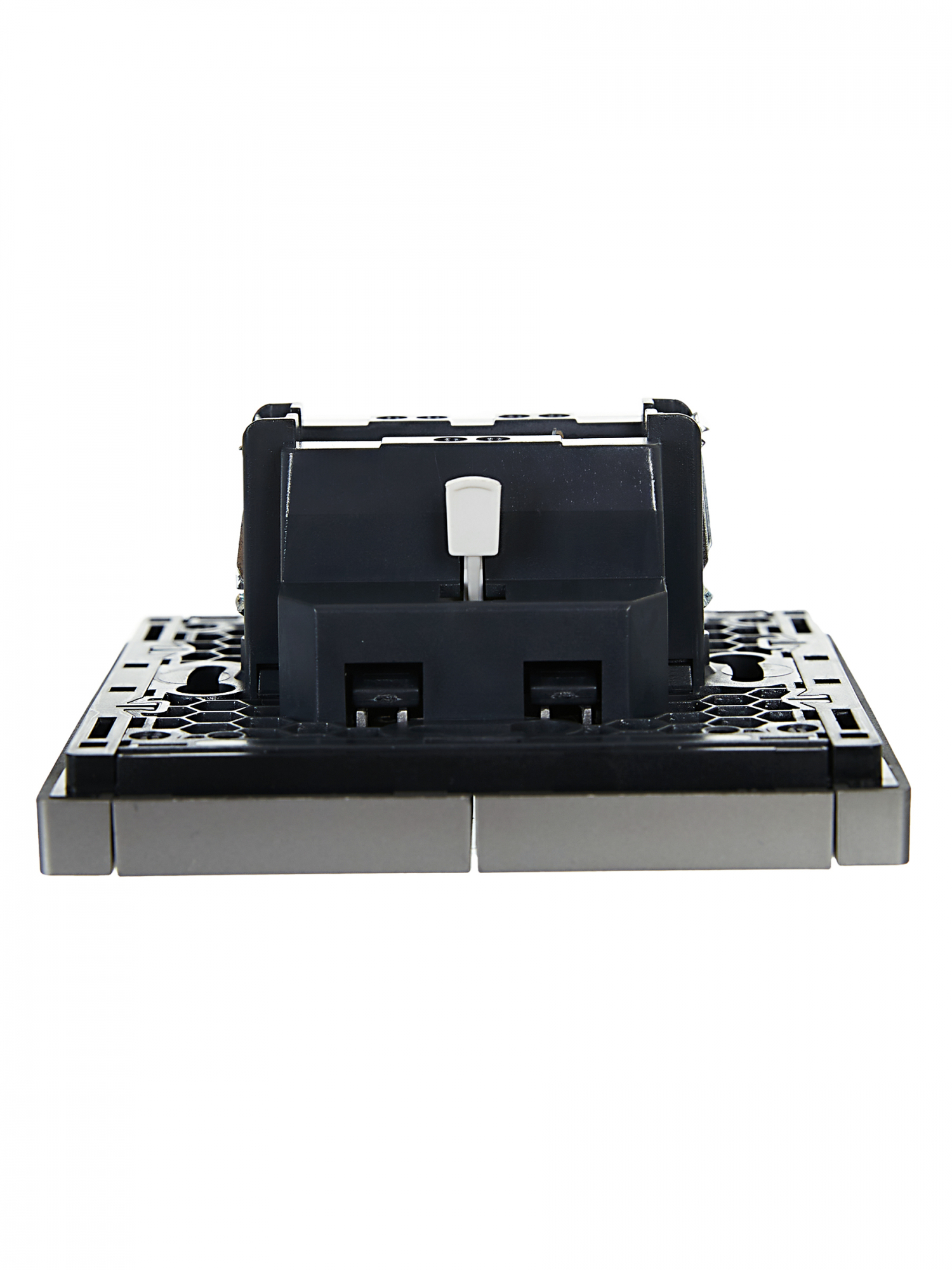 FORTE&PIANO Выключатель 2-клавишный с индикацией 10А FP506 сталь IEK FP-V20-1-10-1-K46