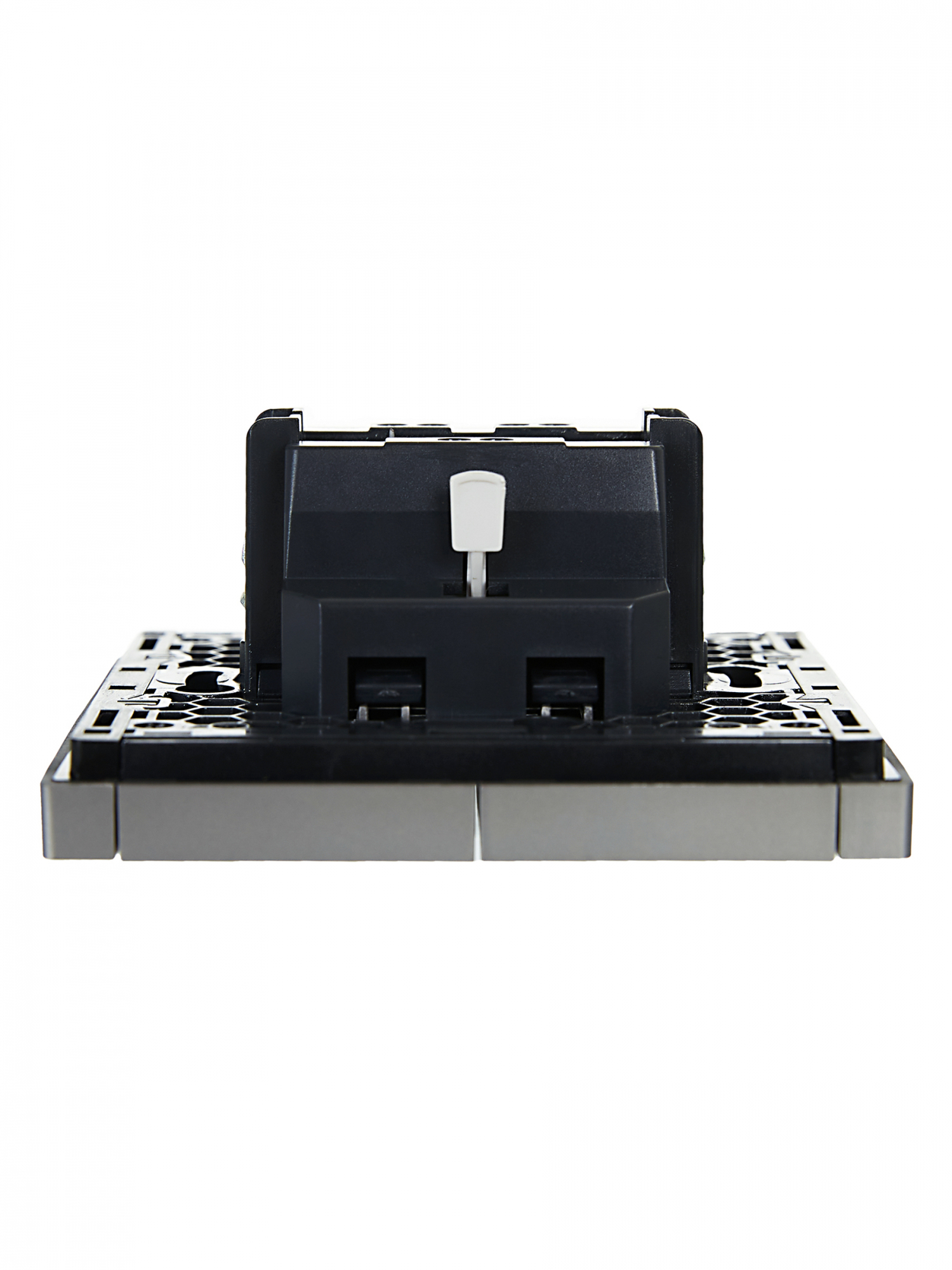 FORTE&PIANO Выключатель 2-клавишный 10А FP505 сталь IEK FP-V20-0-10-1-K46