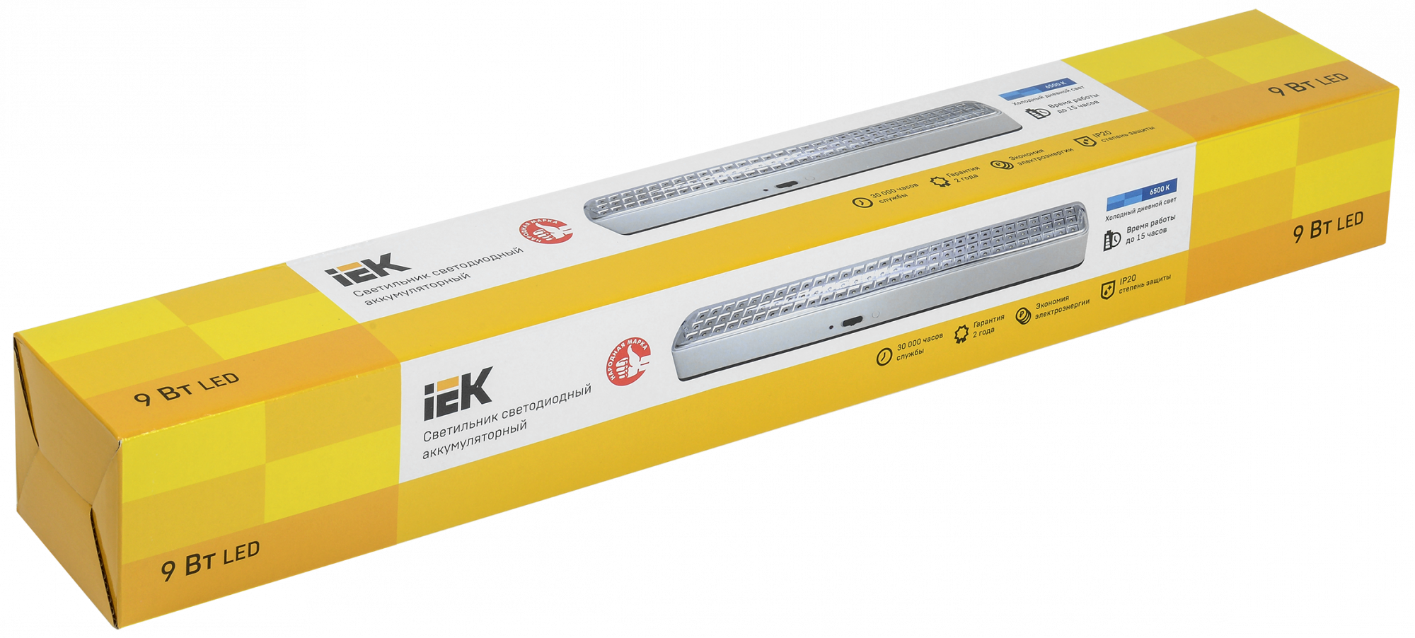 Светильник ДБА 3927 аккумулятор 15ч 9Вт IEK LDBA0-3927-90-K01