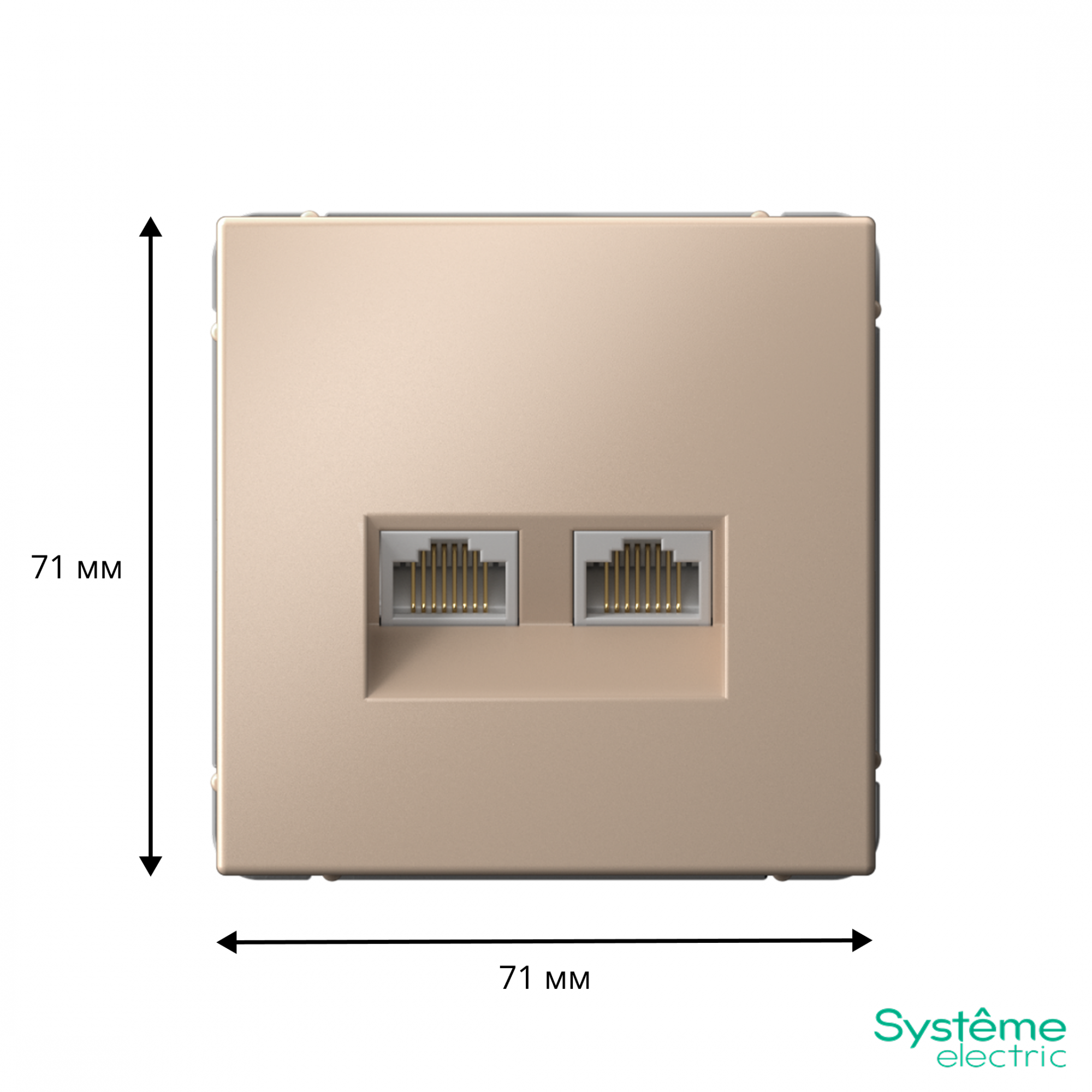 ARTGALLERY РОЗЕТКА двойная компьютерная RJ45+RJ45, кат. 5е, механизм, ПЕСОЧНЫЙ Systeme Electric GAL001285