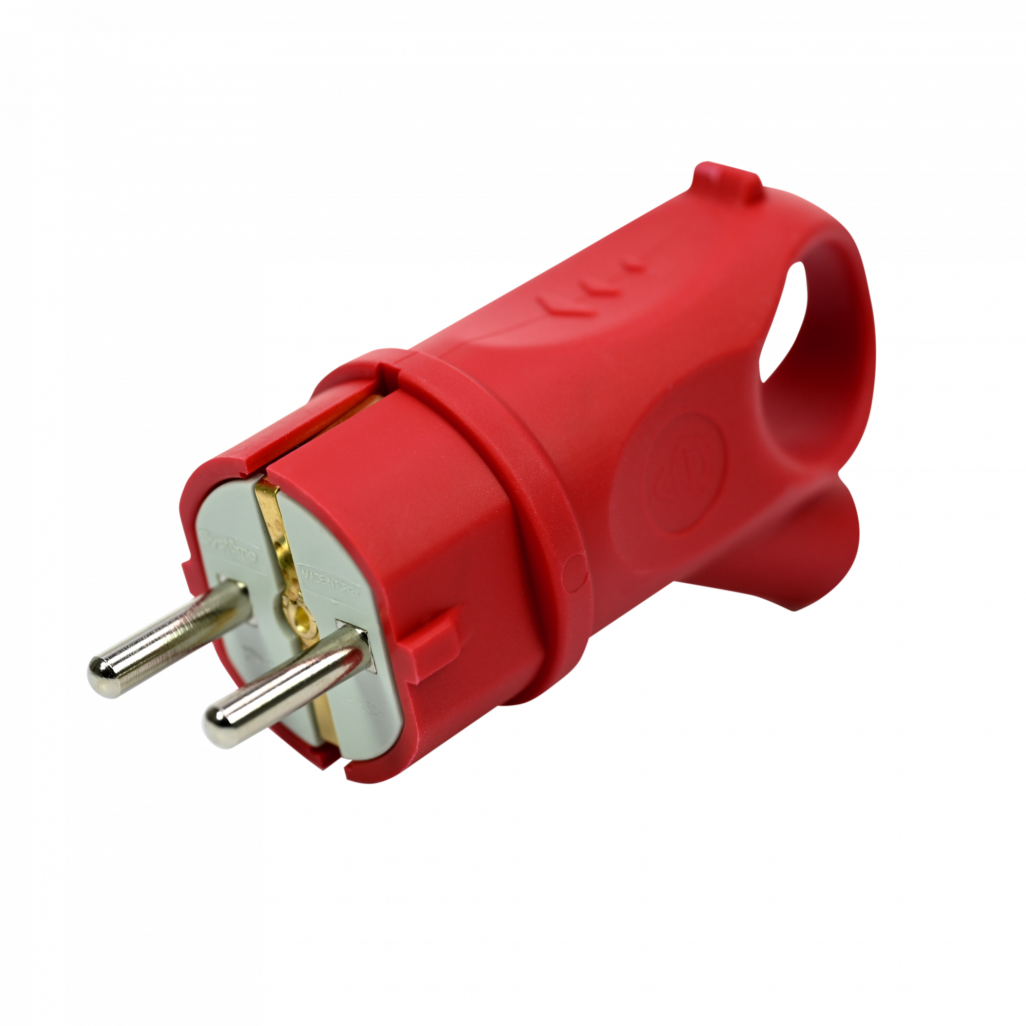 MultiSet Вилка 2К+З угловая каучуковая 16А/250В IP44 Красная Systeme Electric MST1402RD
