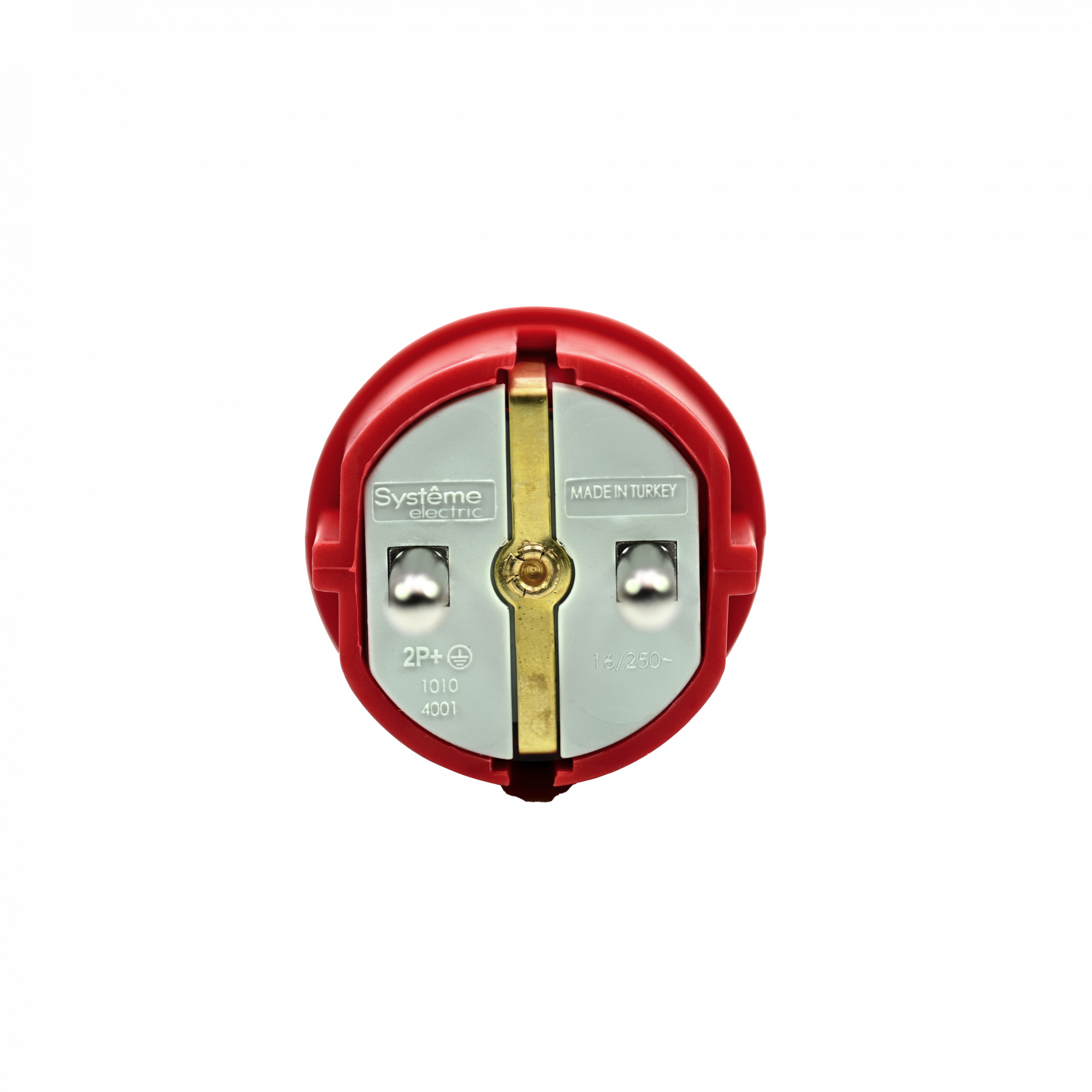 MultiSet Вилка 2К+З прямая каучуковая 16А/250В IP44 Красная Systeme Electric MST4401RD