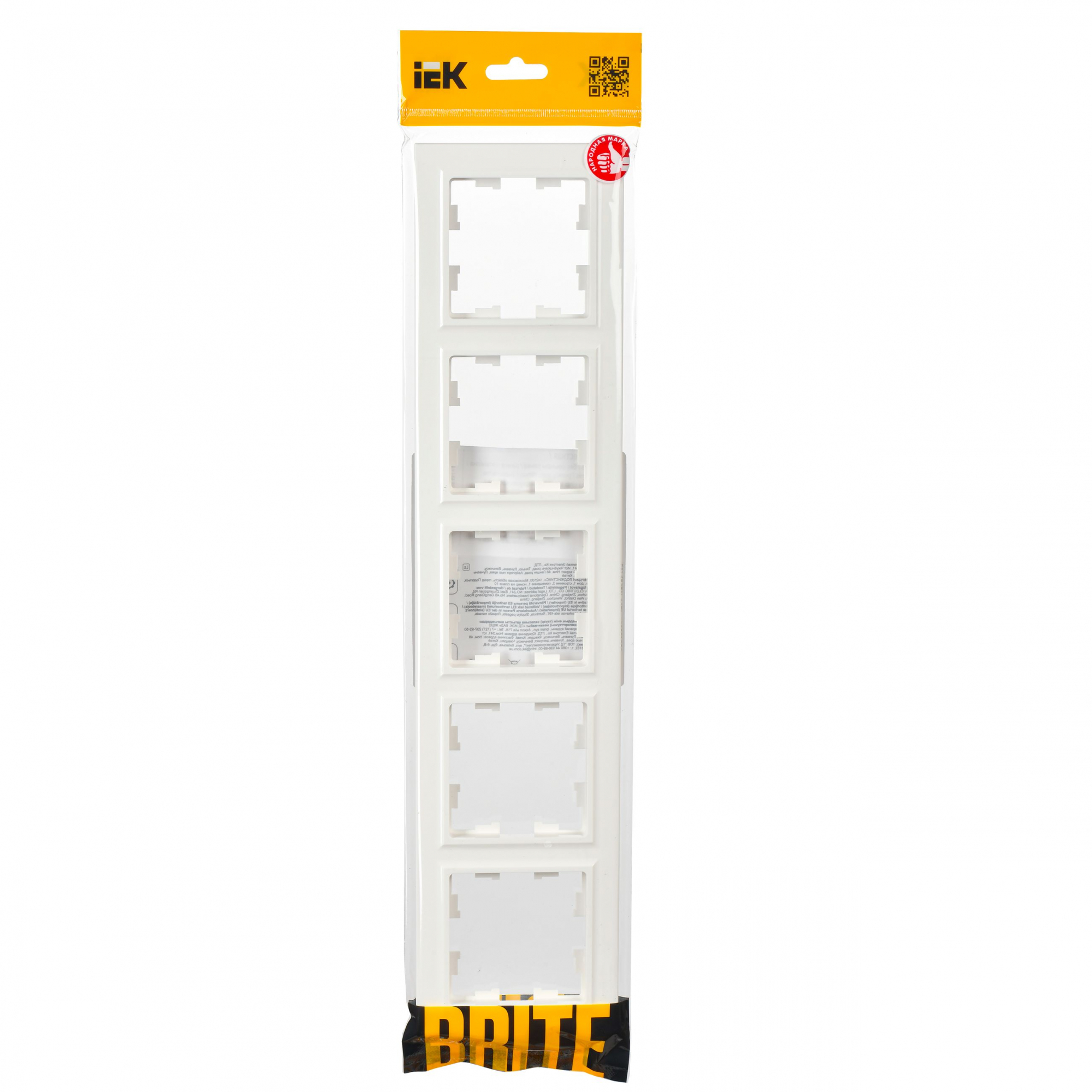 BRITE Рамка 5 постов РУ-5-БрБ белый IEK BR-M52-K01