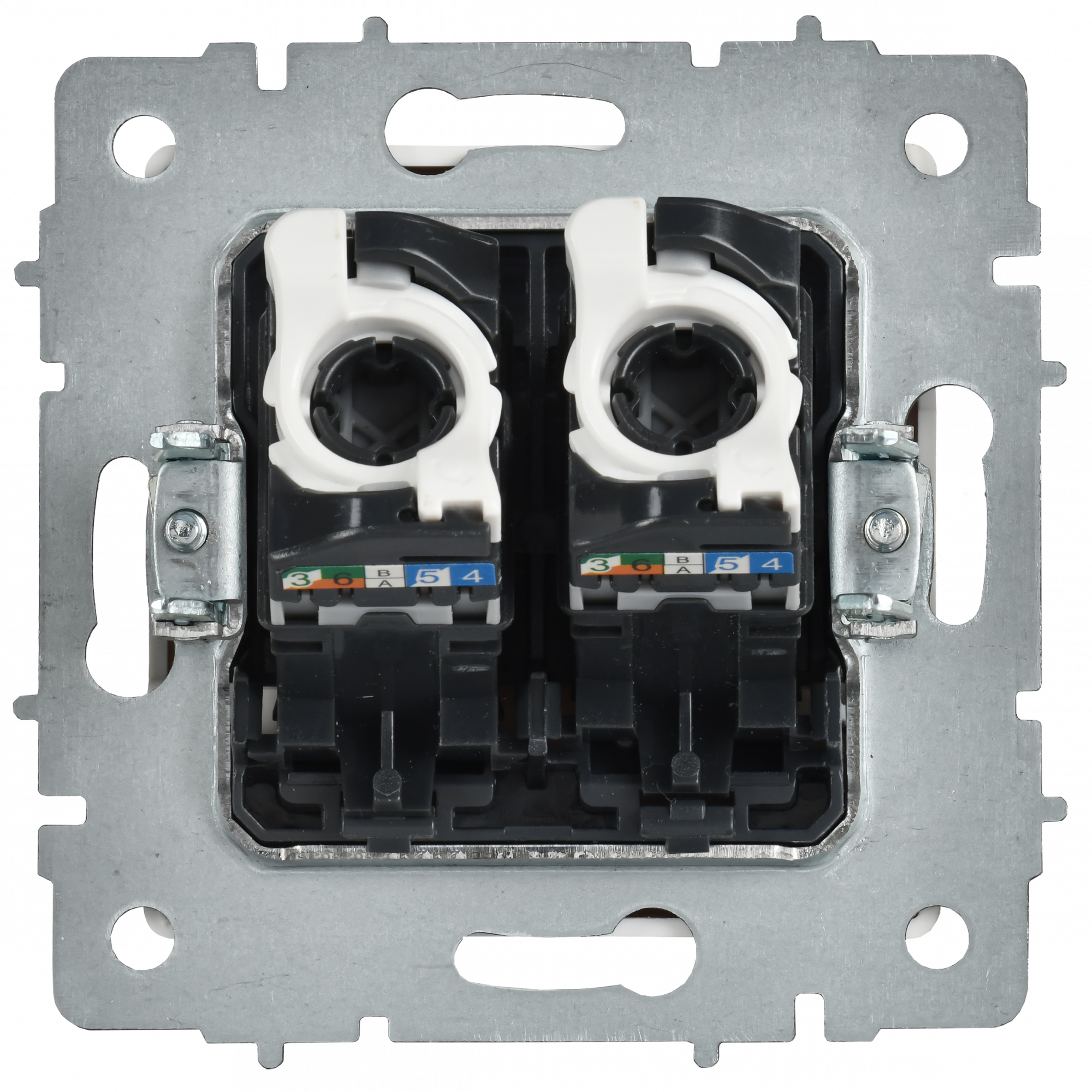 BRITE Розетка компьютерная двойная кат.5E RJ45 РК10-2-БрАБ арктический белый IEK BR-K20-1-K91