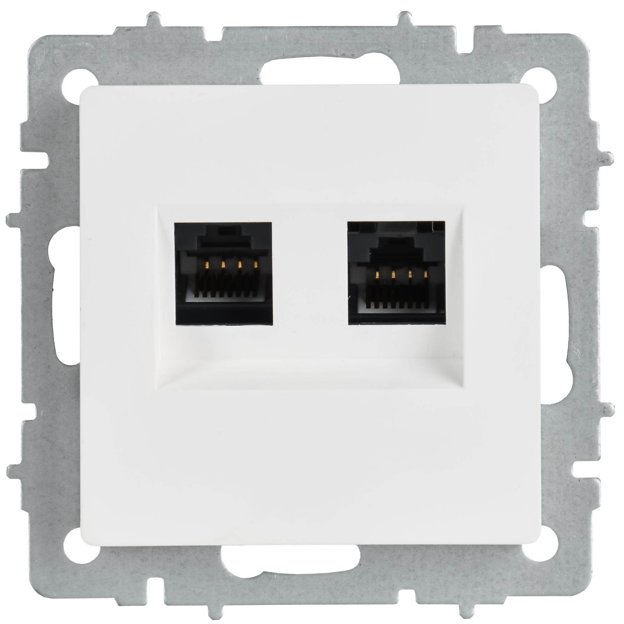 BRITE Розетка компьютерная двойная кат.5E RJ45 РК10-2-БрАБ арктический белый IEK BR-K20-1-K91