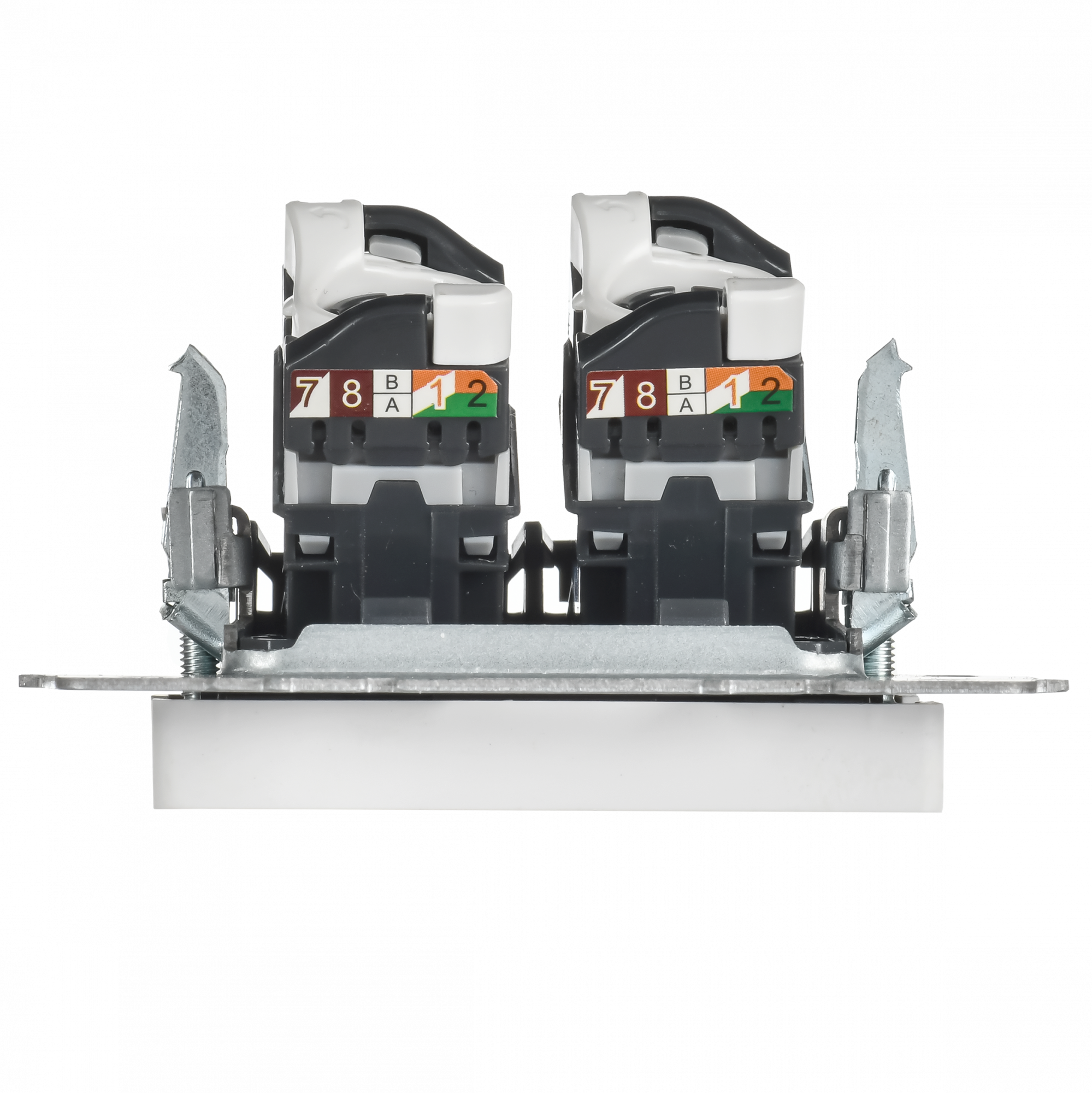 BRITE Розетка компьютерная двойная кат.5E RJ45 РК10-2-БрАБ арктический белый IEK BR-K20-1-K91
