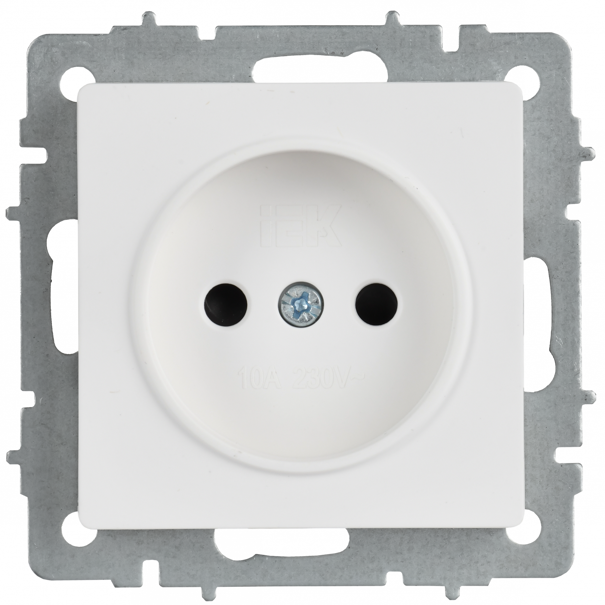 BRITE Розетка 1-местная без заземления без защитных шторок 10А РС10-1-0-БрАБ арктический белый IEK BR-R10-10-K91
