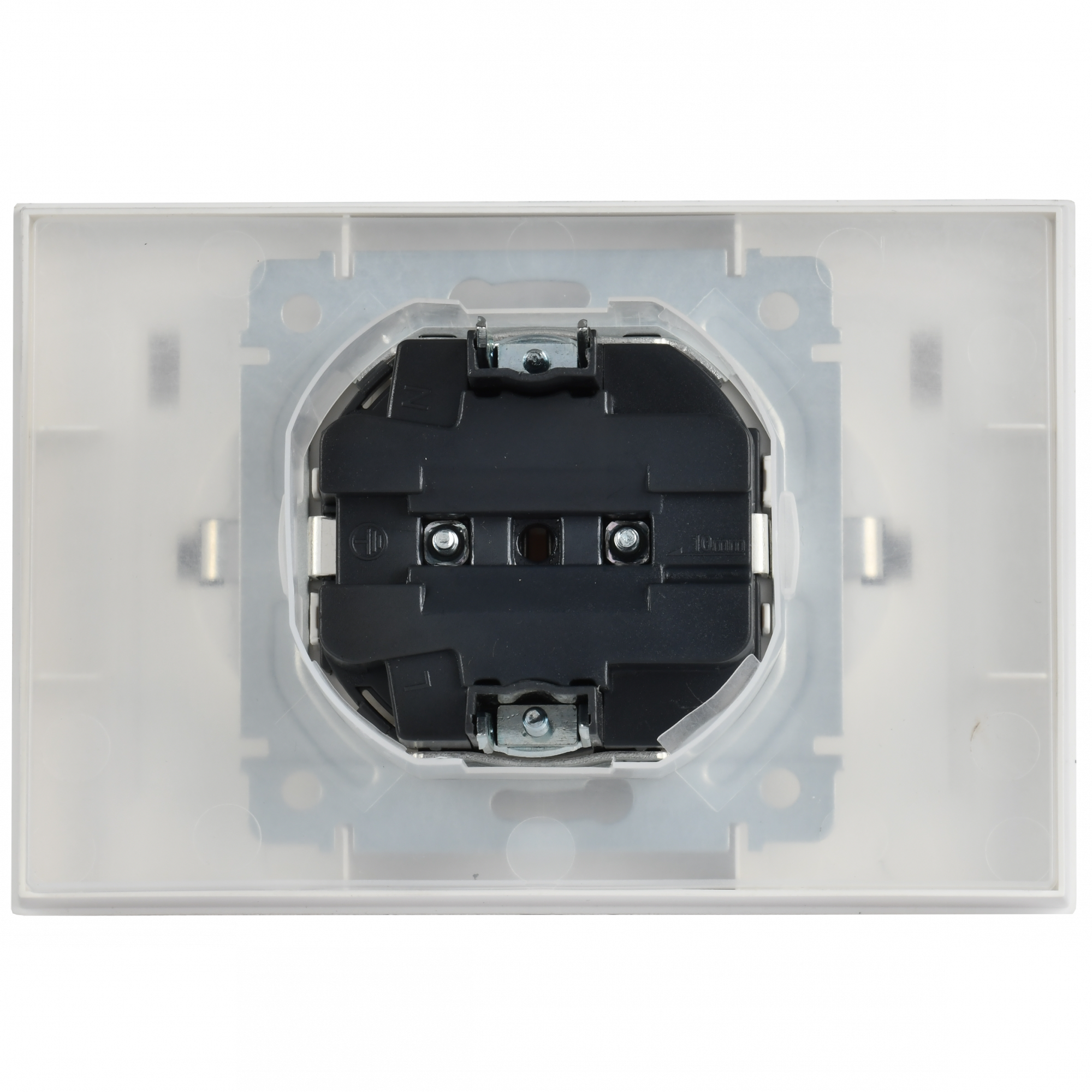 BRITE Розетка 2-местная с заземлением с защитными шторками и крышкой 16А в сборе IP44 РСбш12-3-44-БрАБ арктический белый IEK BR-R26-16-44-K91-F