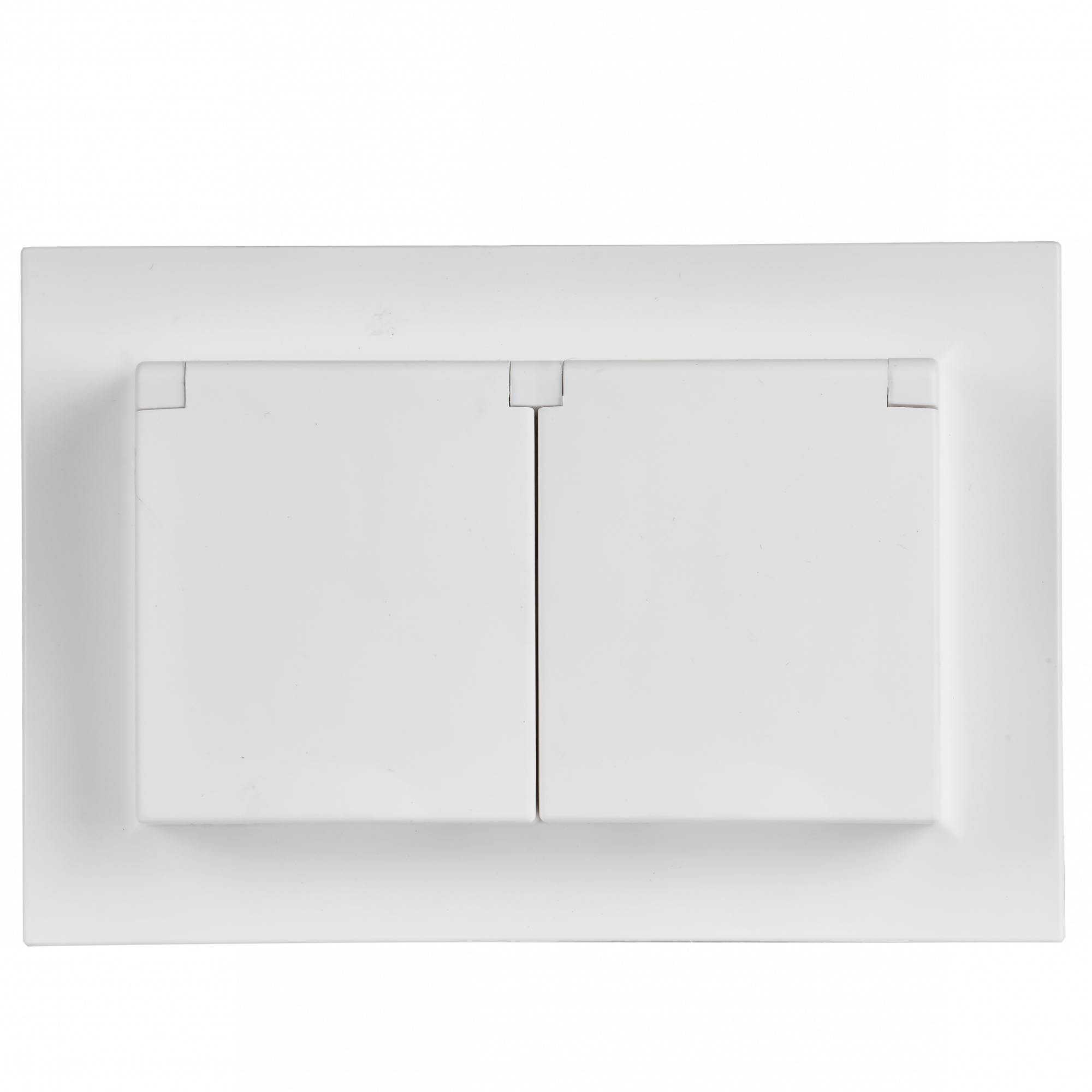 BRITE Розетка 2-местная с заземлением с защитными шторками и крышкой 16А в сборе IP44 РСбш12-3-44-БрАБ арктический белый IEK BR-R26-16-44-K91-F