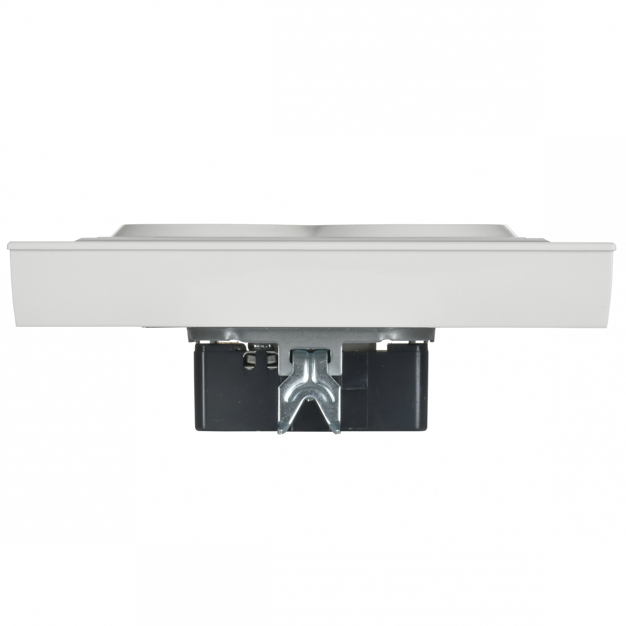 BRITE Розетка 2-местная с заземлением с защитными шторками плоская 16А в сборе РСшПл12-3-БрАБ арктический белый IEK BR-R28-16-K91-F