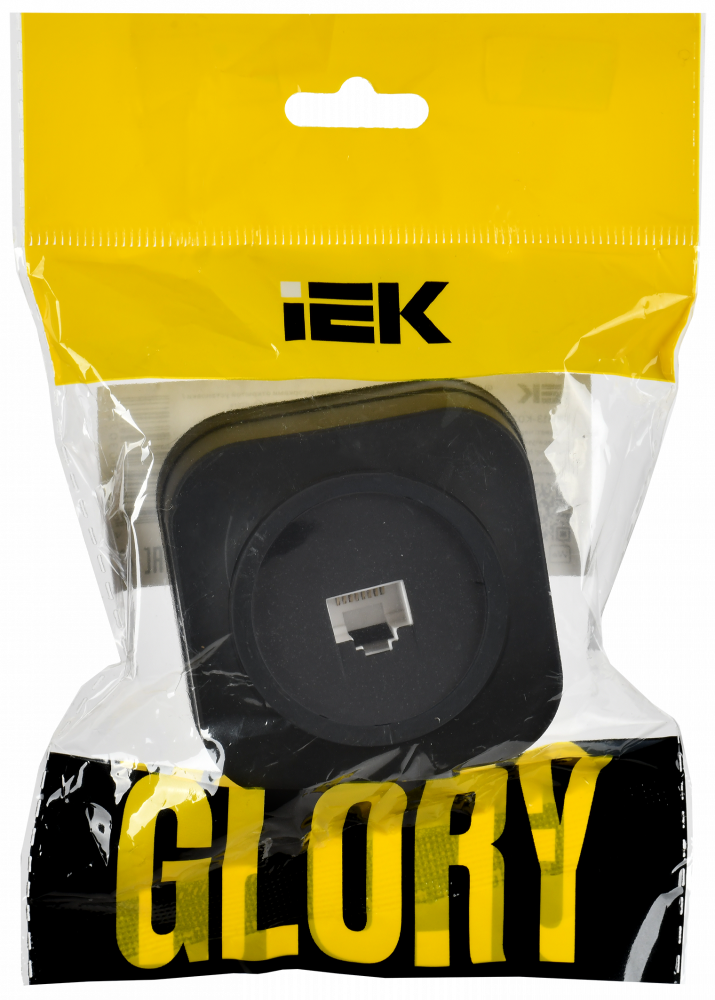 GLORY Розетка для открытой установки компьютерная RJ45 кат.5E РК10-ХЧм черный матовый IEK EKH10-K02M