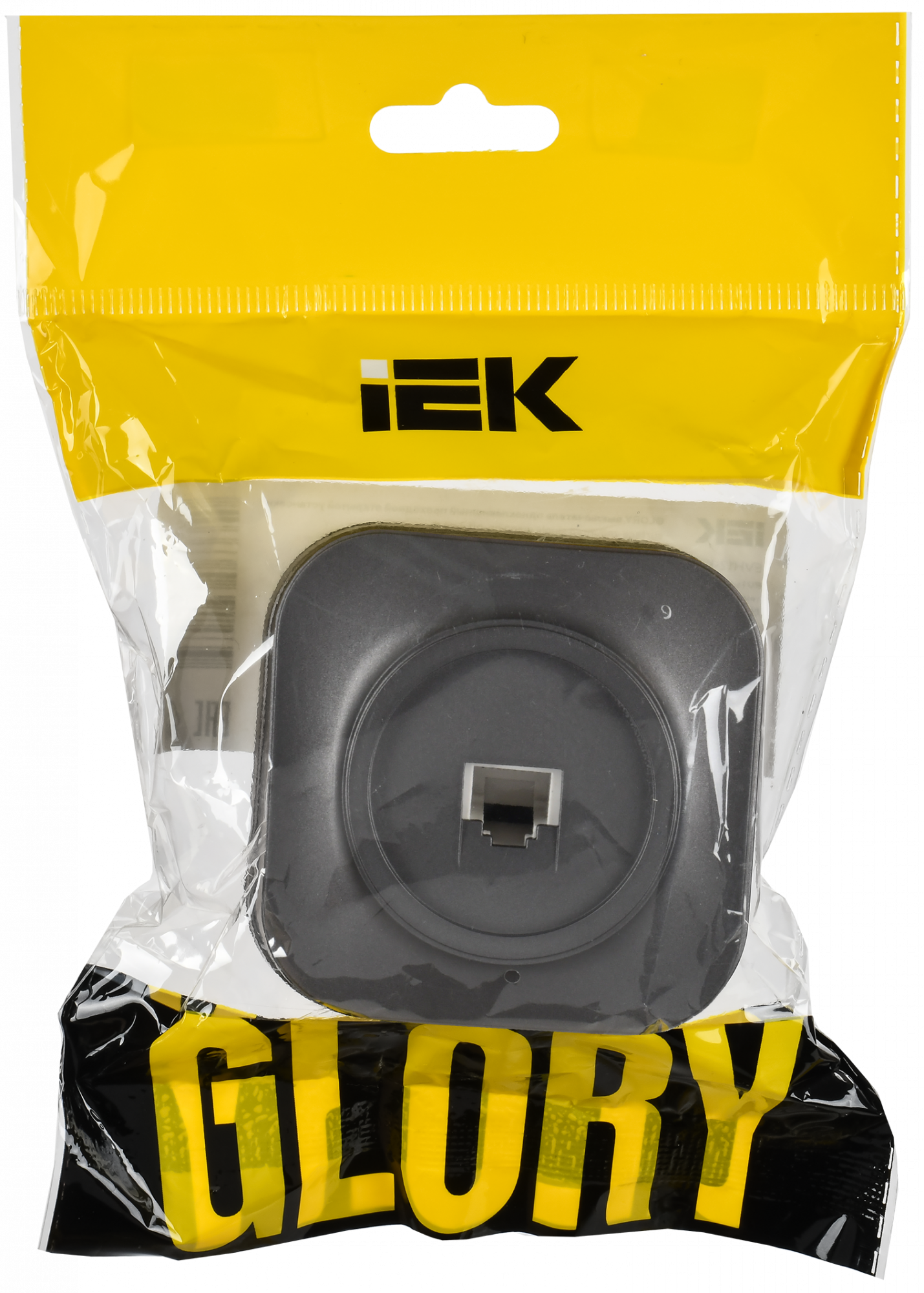 GLORY Розетка для открытой установки компьютерная RJ45 кат.5E РК10-ХСм сталь матовый IEK EKH10-K46M