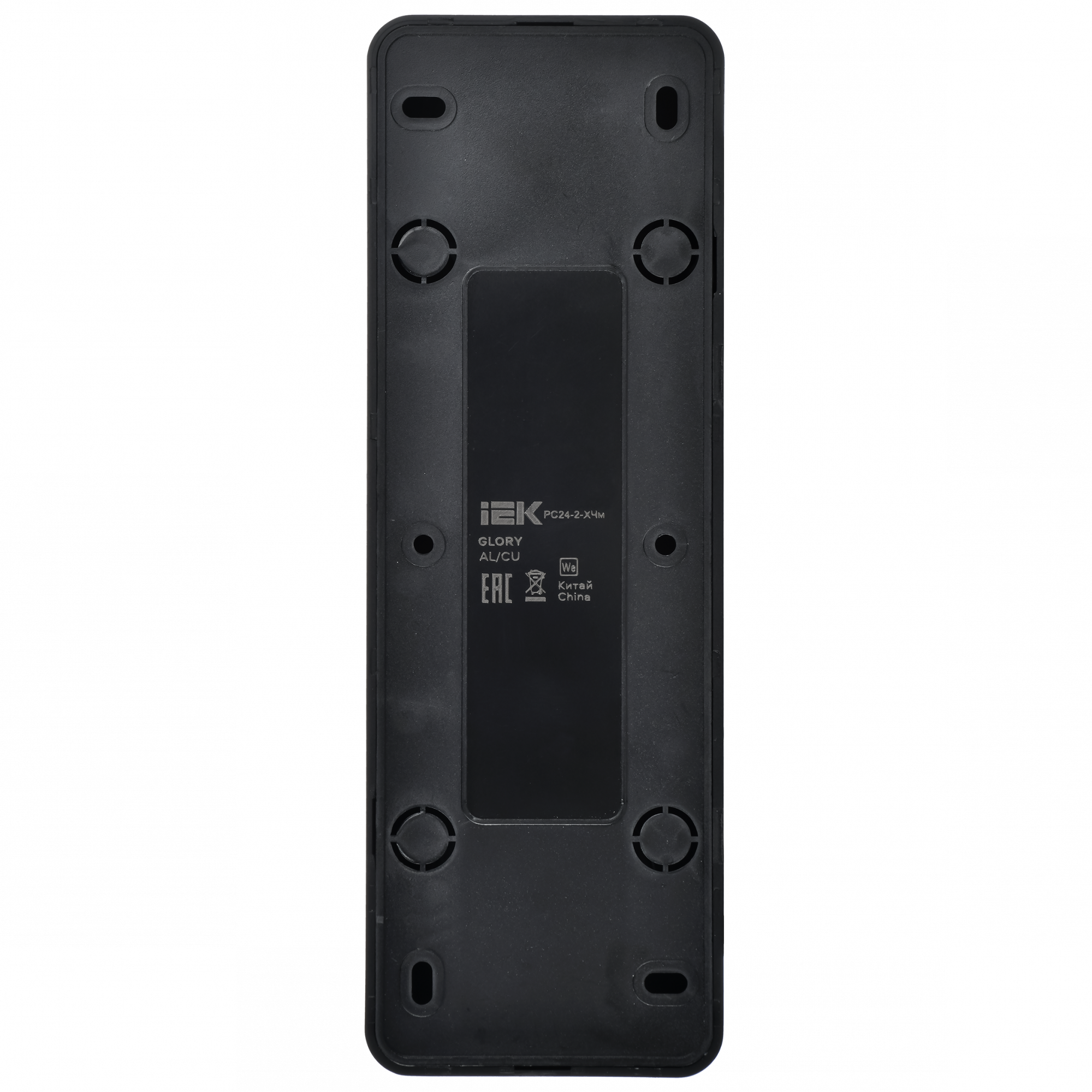 GLORY Розетка 4-местная для открытой установки без заземления без защитных шторок 10А РС24-2-ХЧм черный матовый IEK ERH40-K02M-10