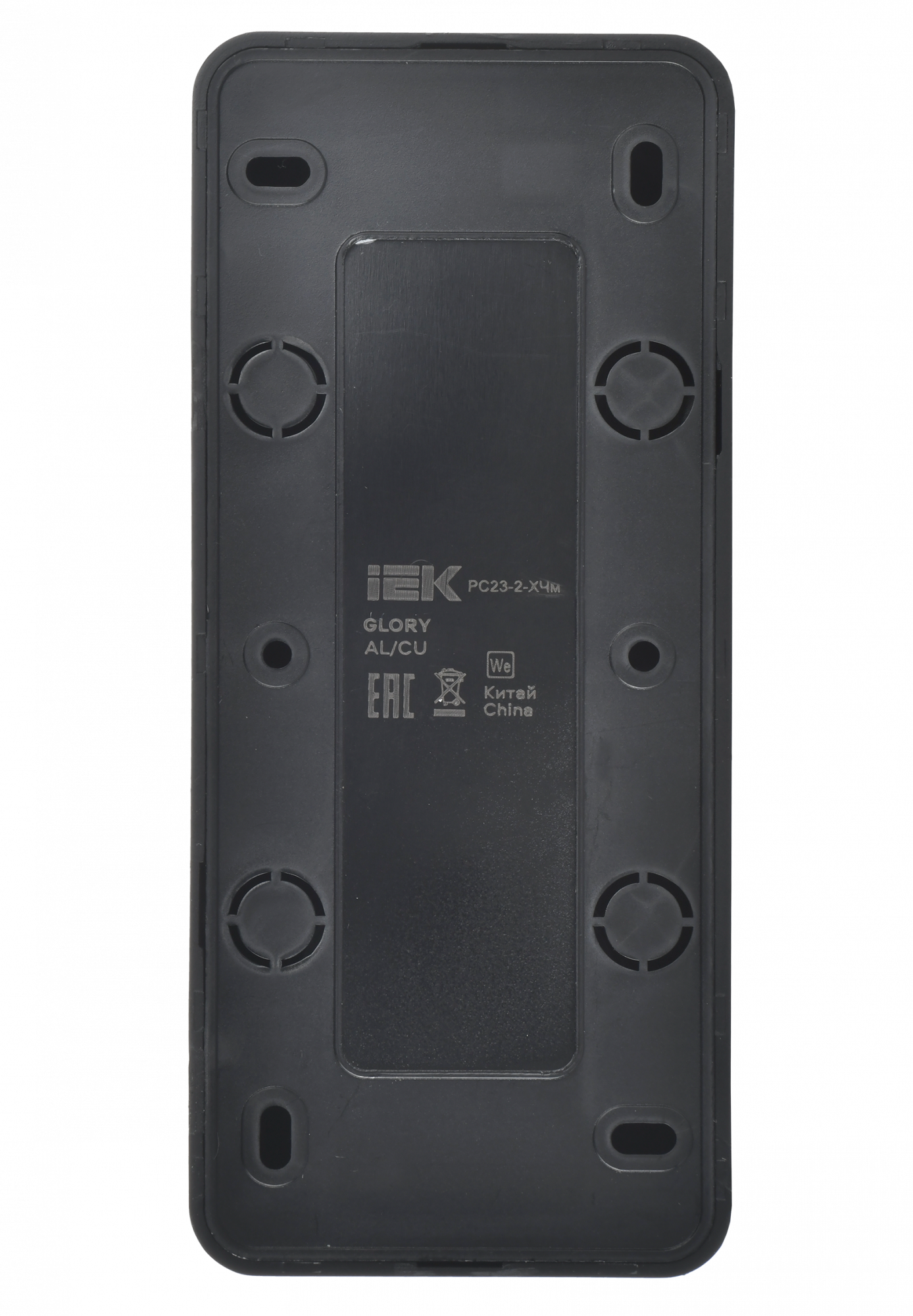 GLORY Розетка 3-местная для открытой установки без заземления без защитных шторок 10А РС23-2-ХЧм черный матовый IEK ERH30-K02M-10