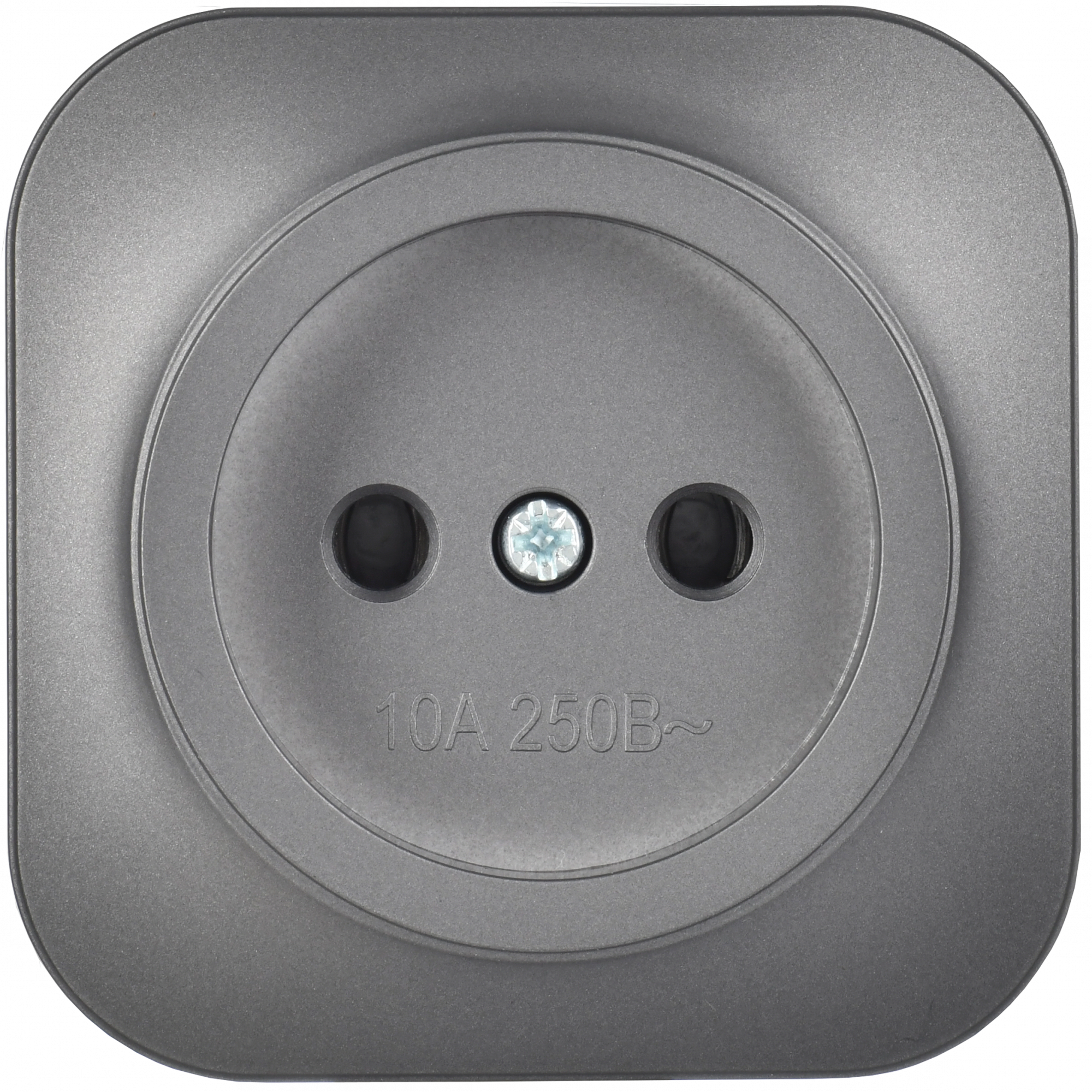 GLORY Розетка 1-местная для открытой установки без заземления без защитных шторок 10А РС20-2-ХСм сталь матовый IEK ERH10-K46M-10