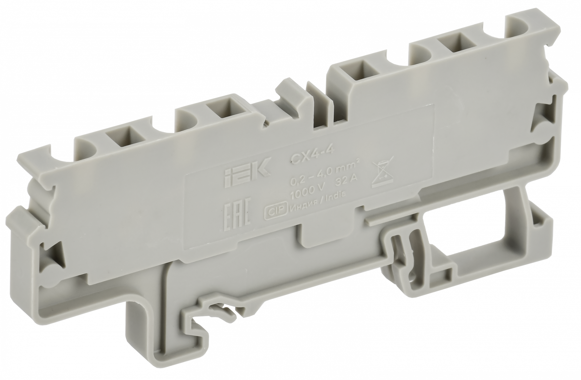 ARMAFIX Клемма пружинная CX4-3 4мм2 трехконтактная серая IEK AF-CT40-00-3-K03-004