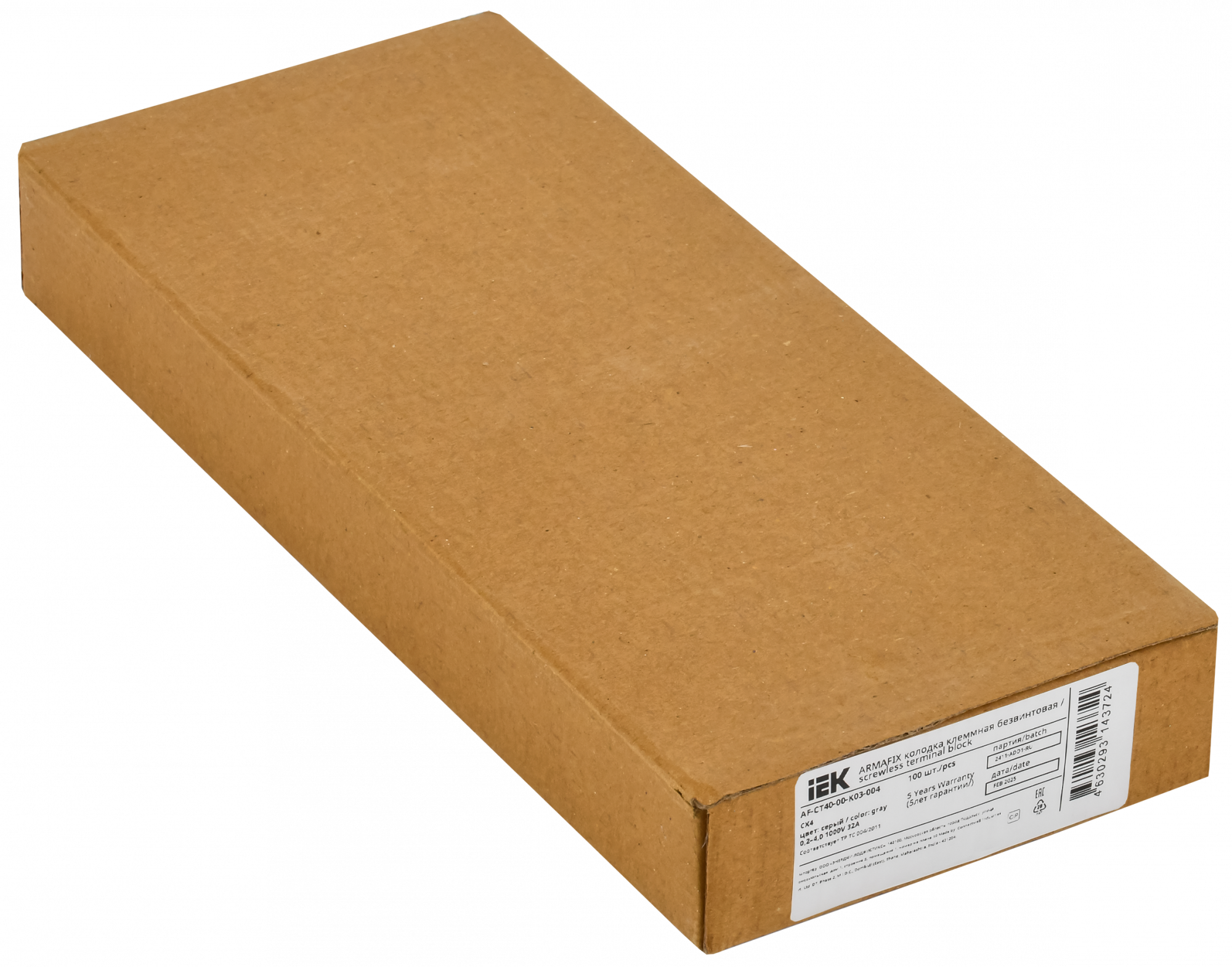 ARMAFIX Клемма пружинная CX4 4мм2 проходная серая IEK AF-CT40-00-K03-004