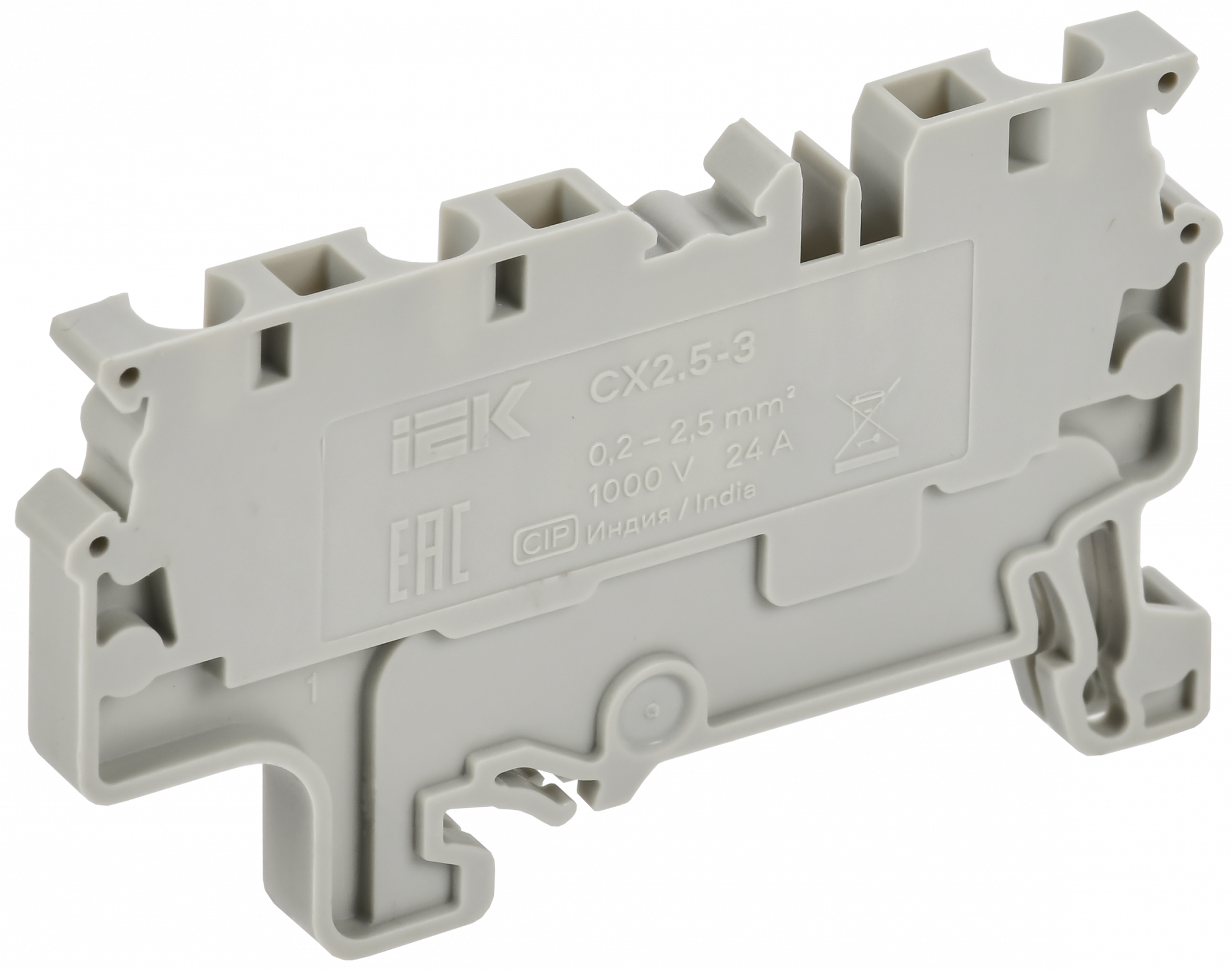 ARMAFIX Клемма пружинная CX2.5-4 2,5мм2 четырехконтактная серая IEK AF-CT40-00-4-K03-002